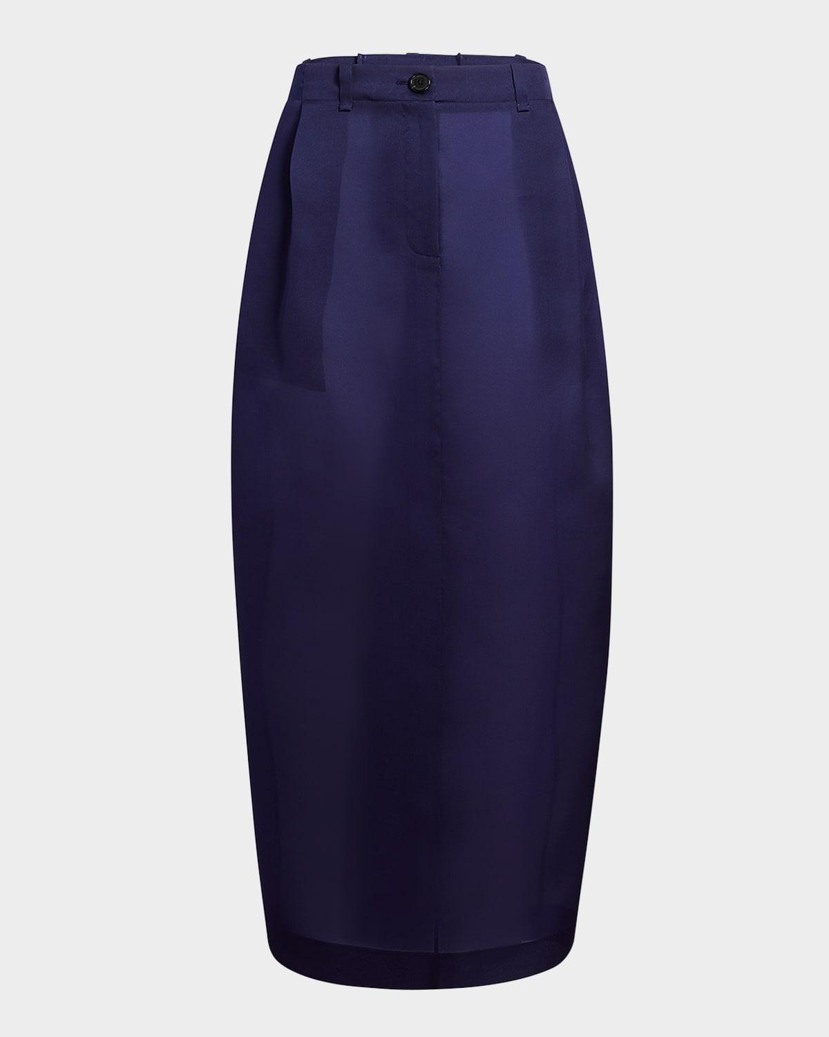 lucian long pleated silk skirt