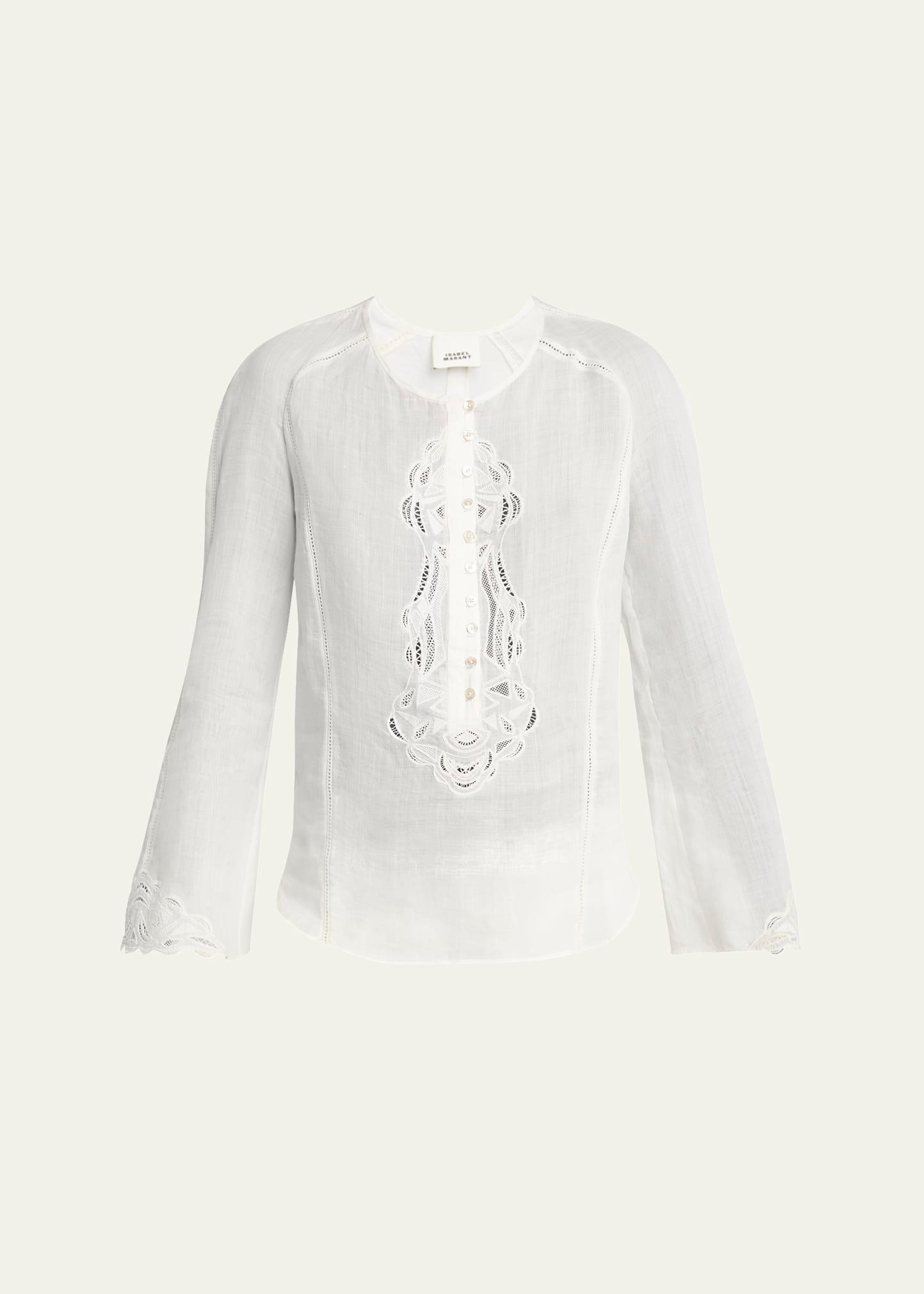 luciele ladder stitch blouse