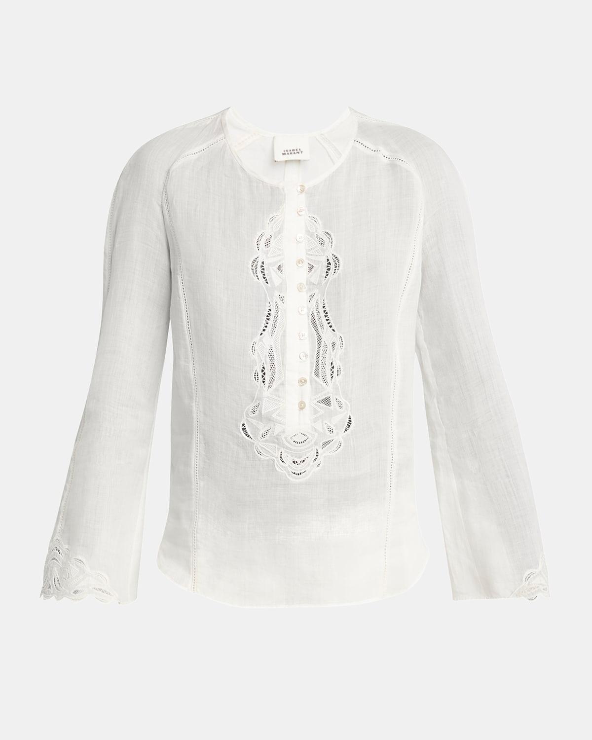 luciele ladder stitch blouse