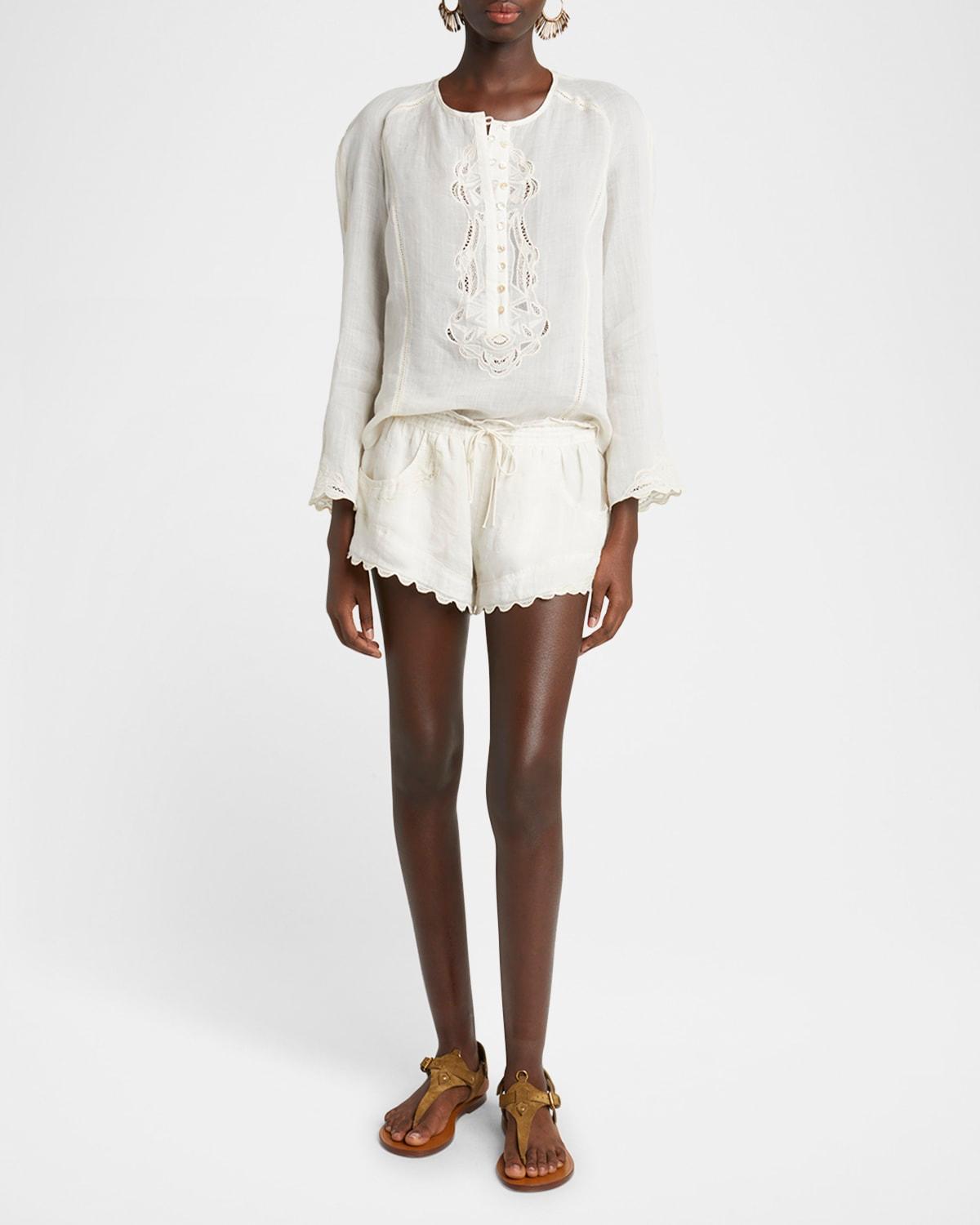 luciele ladder stitch blouse