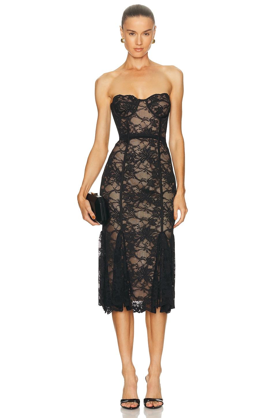 lucienne lace midi dress