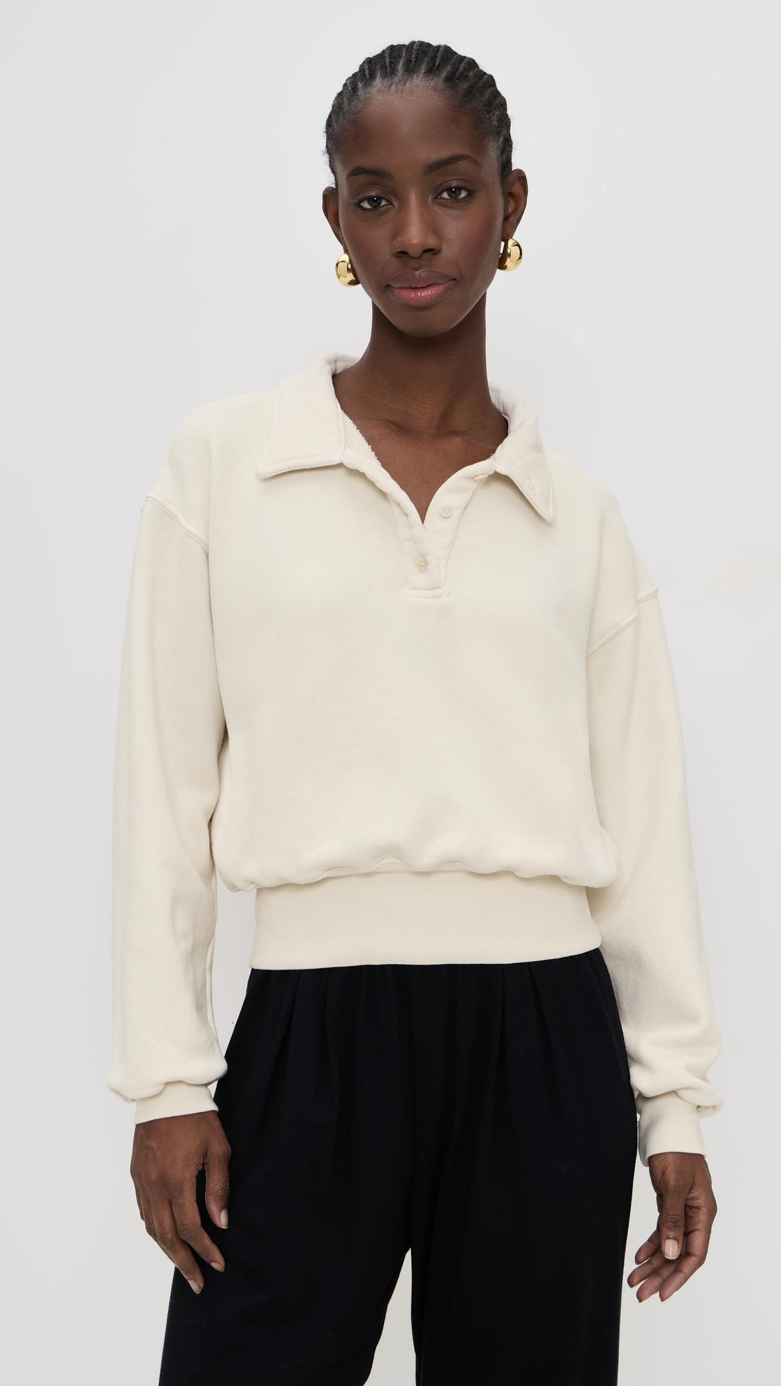 lucille banded henley sweatshirt