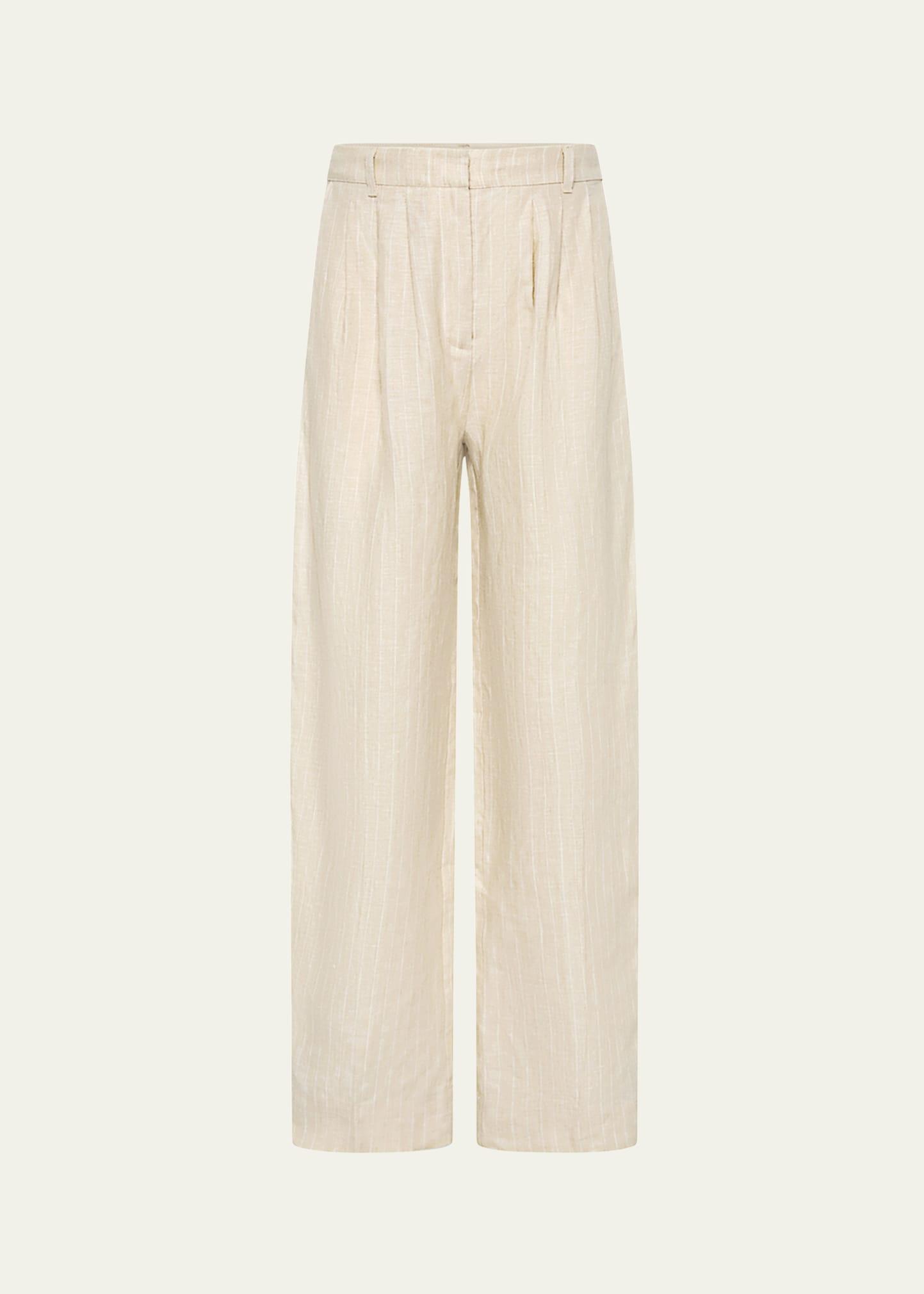 lucille pinstripe linen trousers
