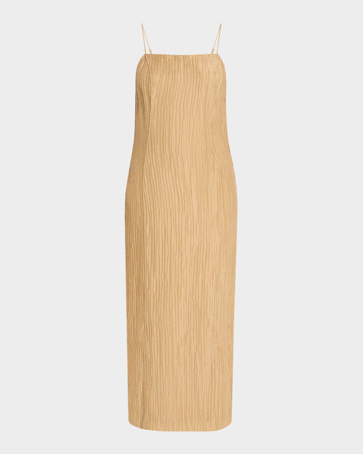 lucille sleeveless crinkled midi dress