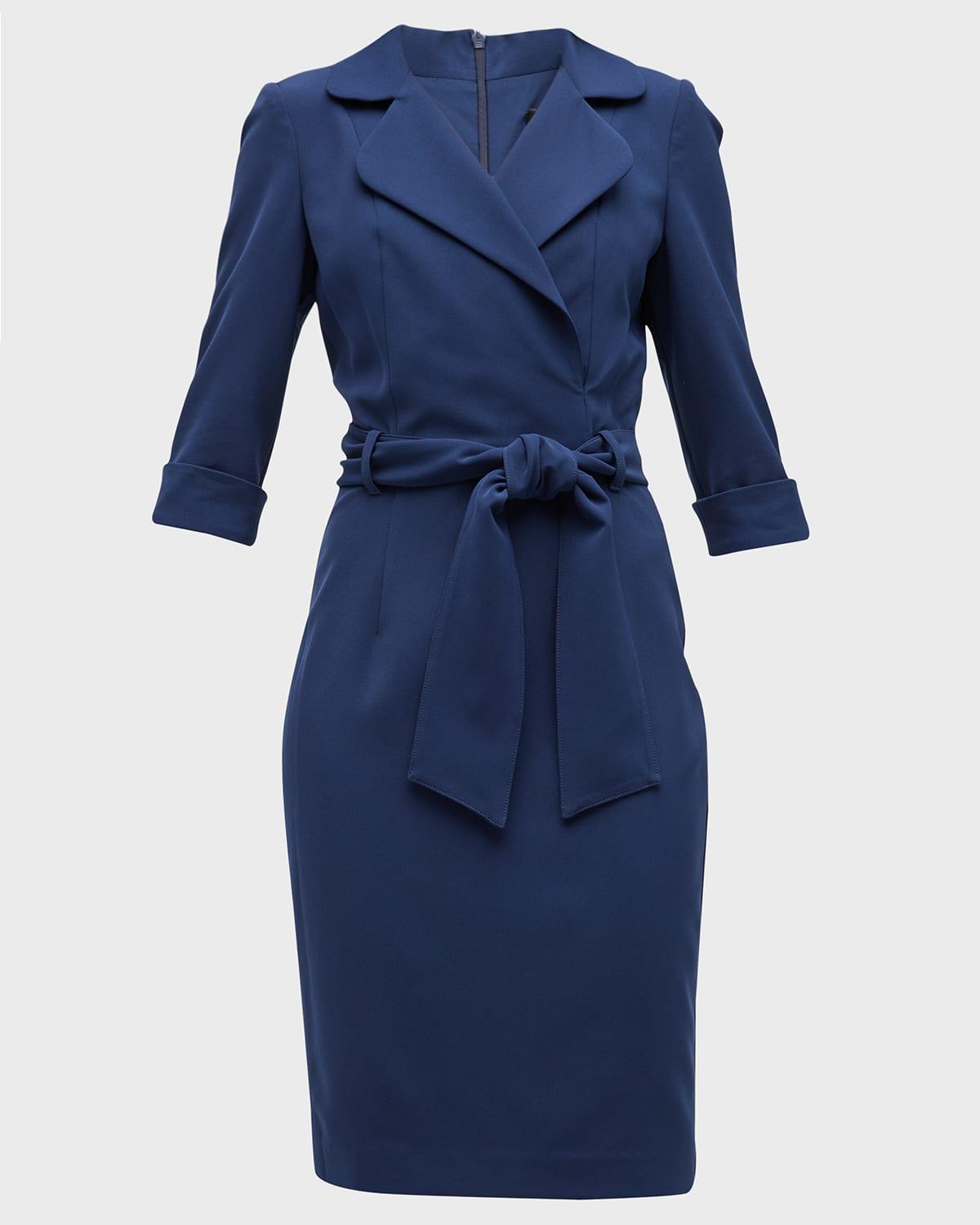 lucinda belted sheath dress