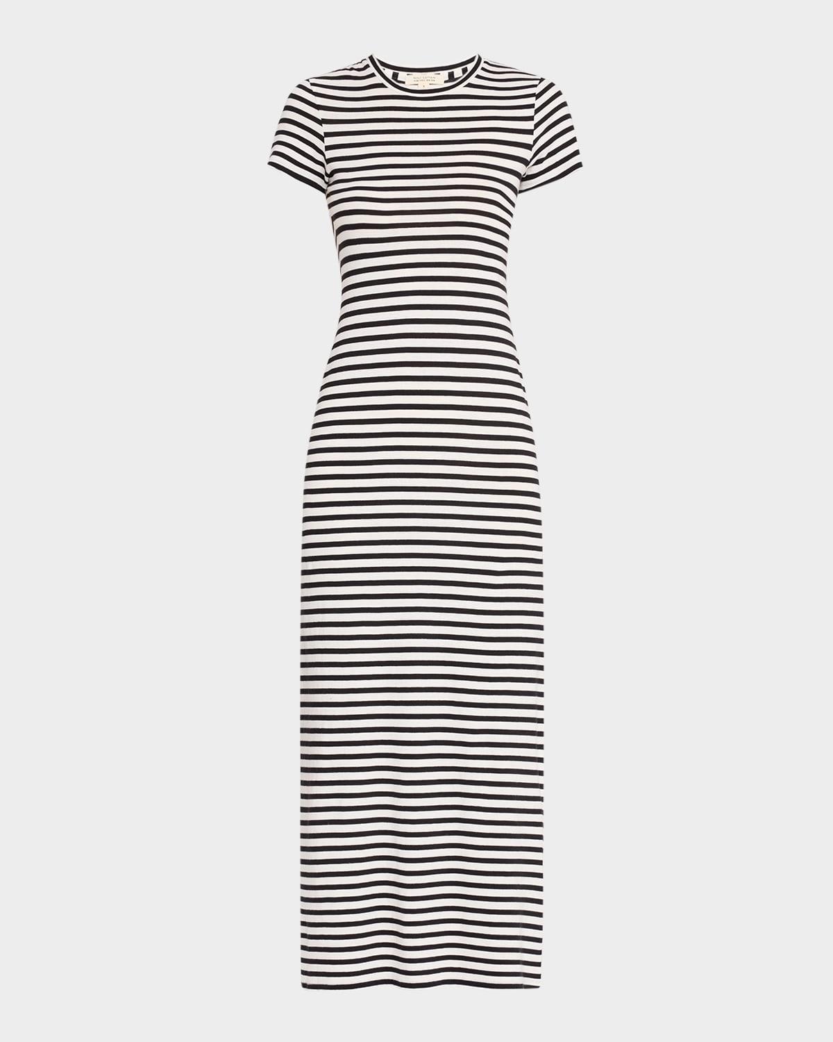 lucinda striped short-sleeve midi dress