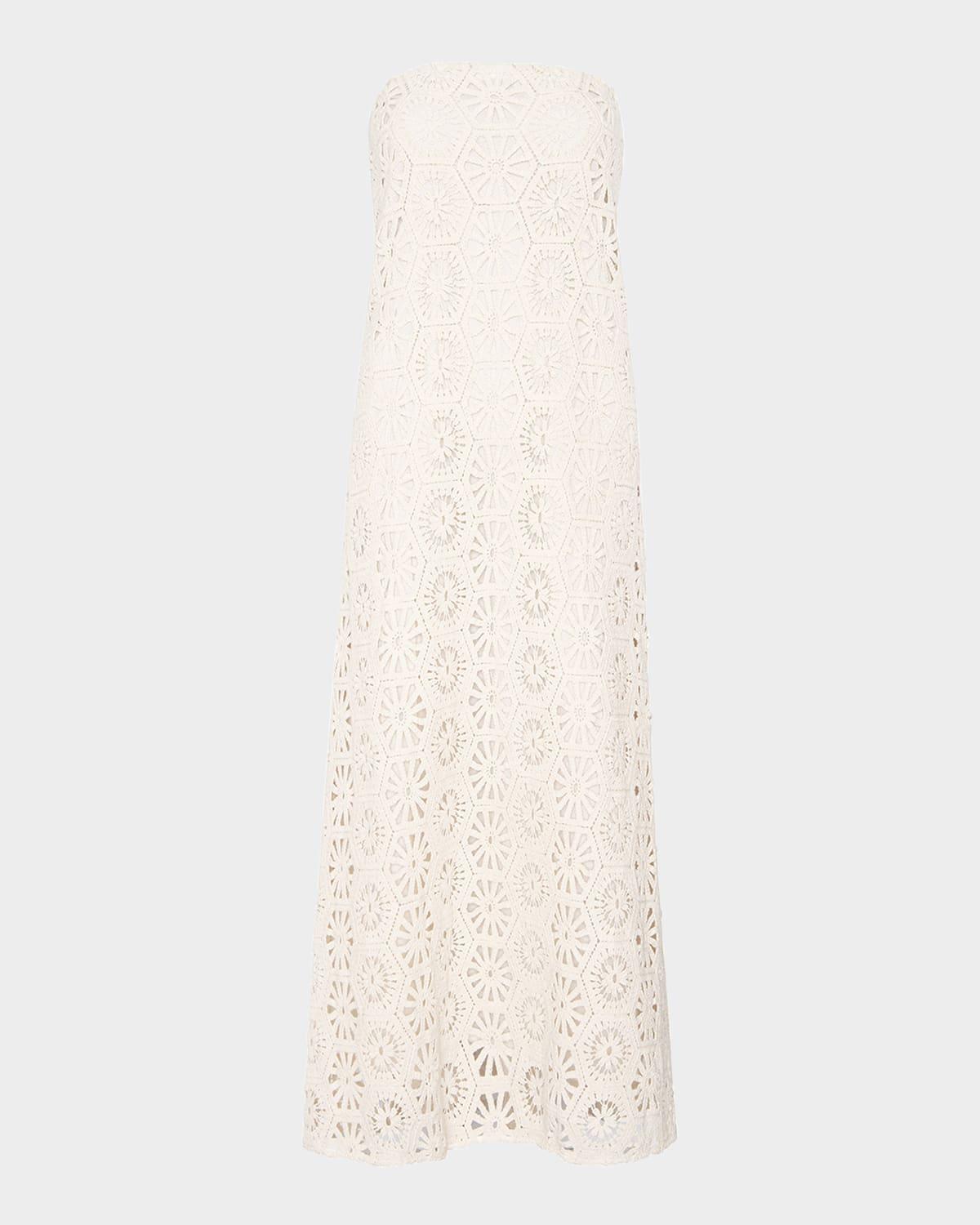 lucine floral crochet maxi dress
