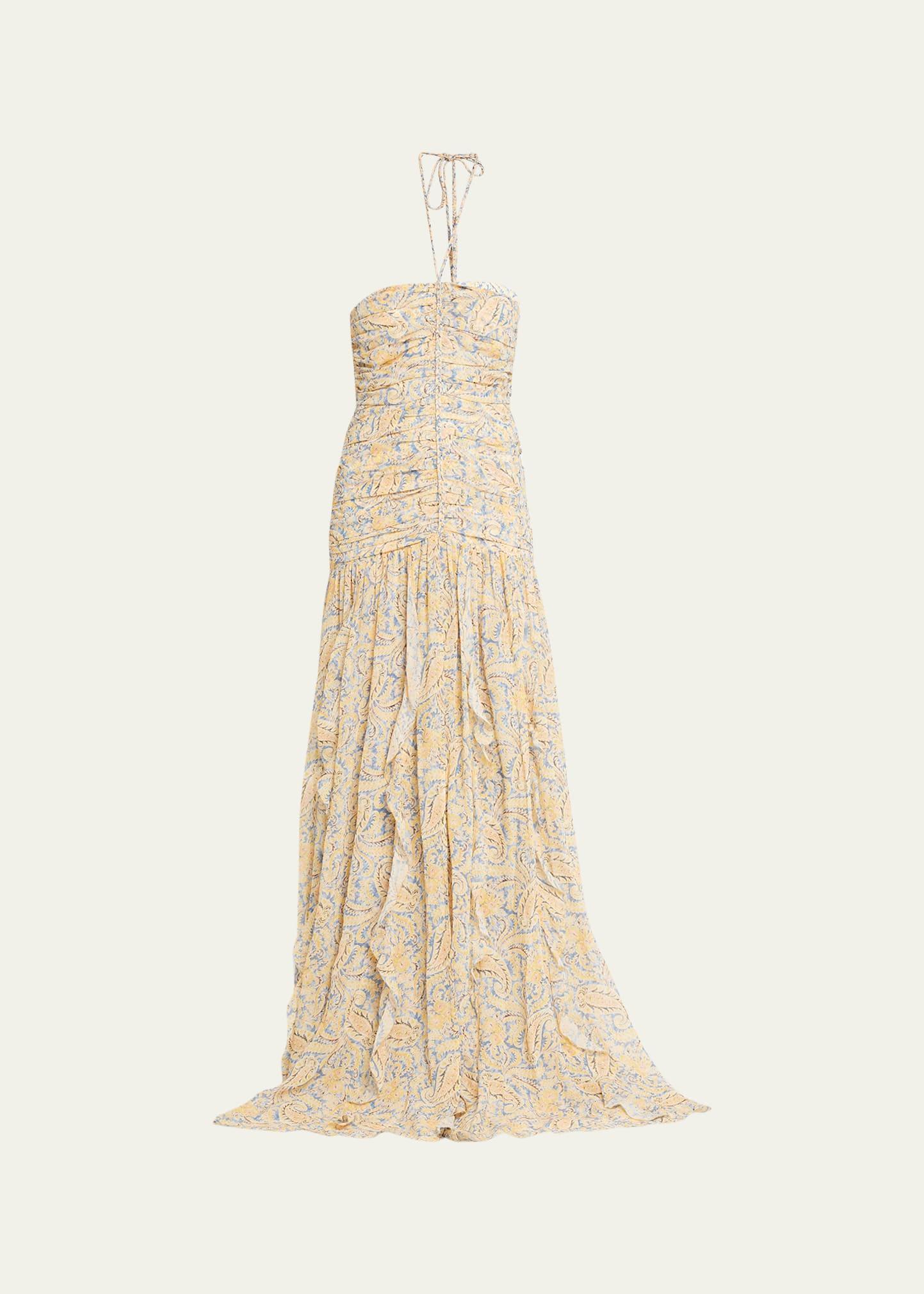 lucine halter maxi dress