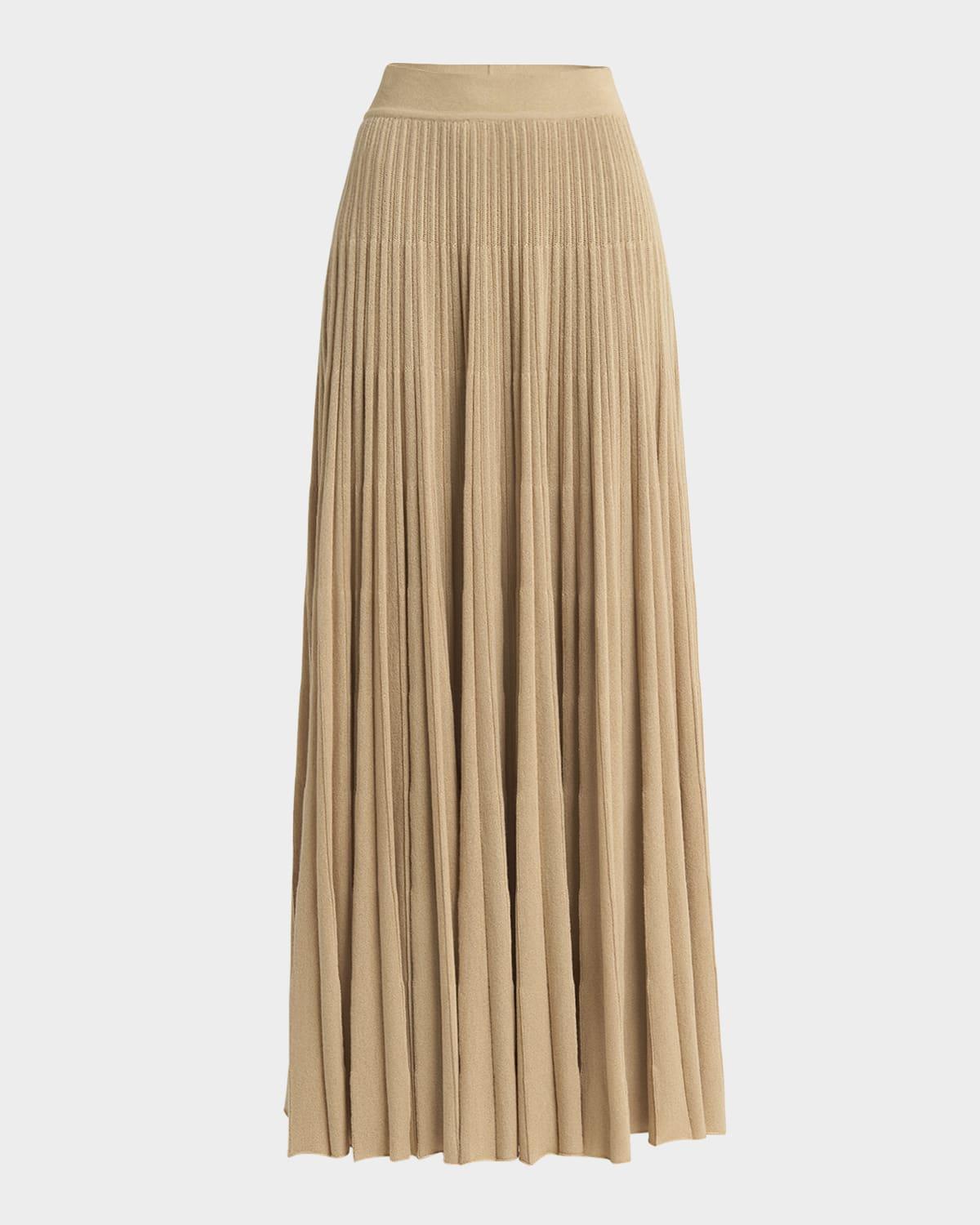 luciole pleated knit cashmere-blend maxi skirt