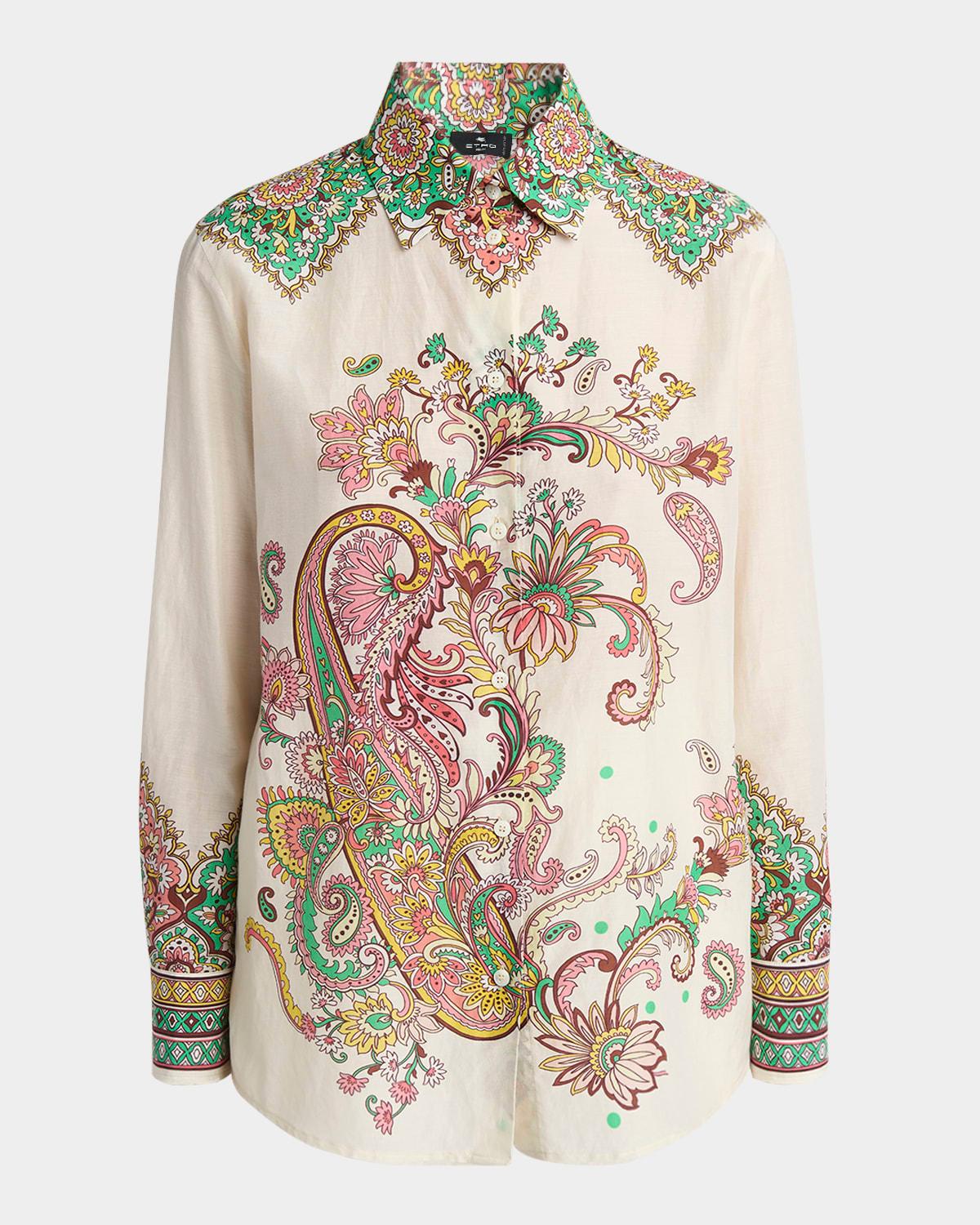 lucky charm paisley bordura cotton voile blouse