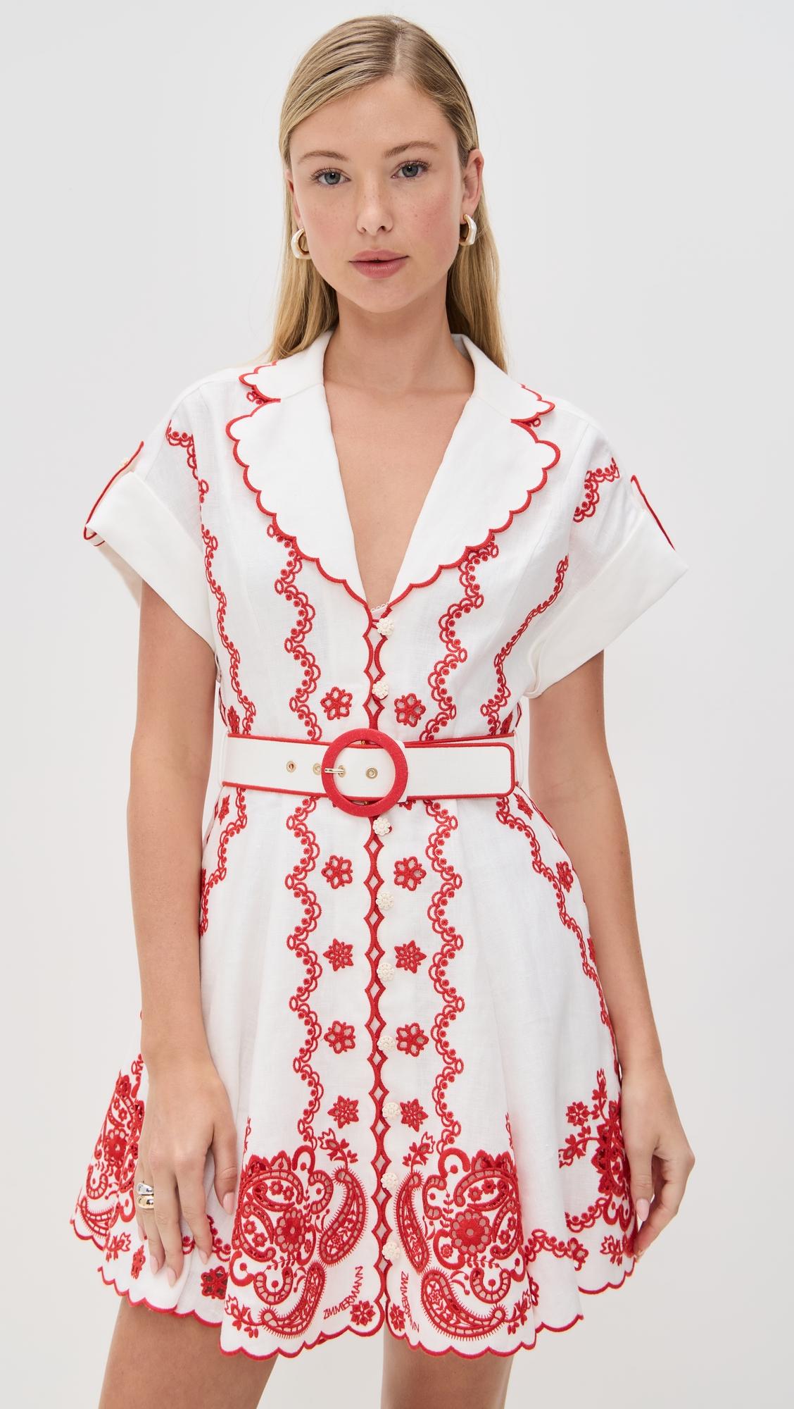 lucky embroidered mini dress