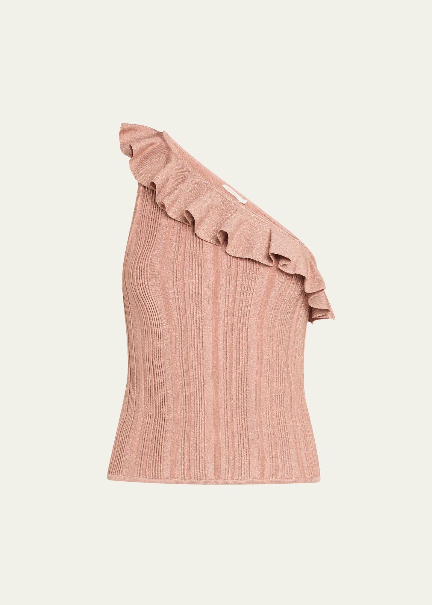 lucky metallic frill tank top