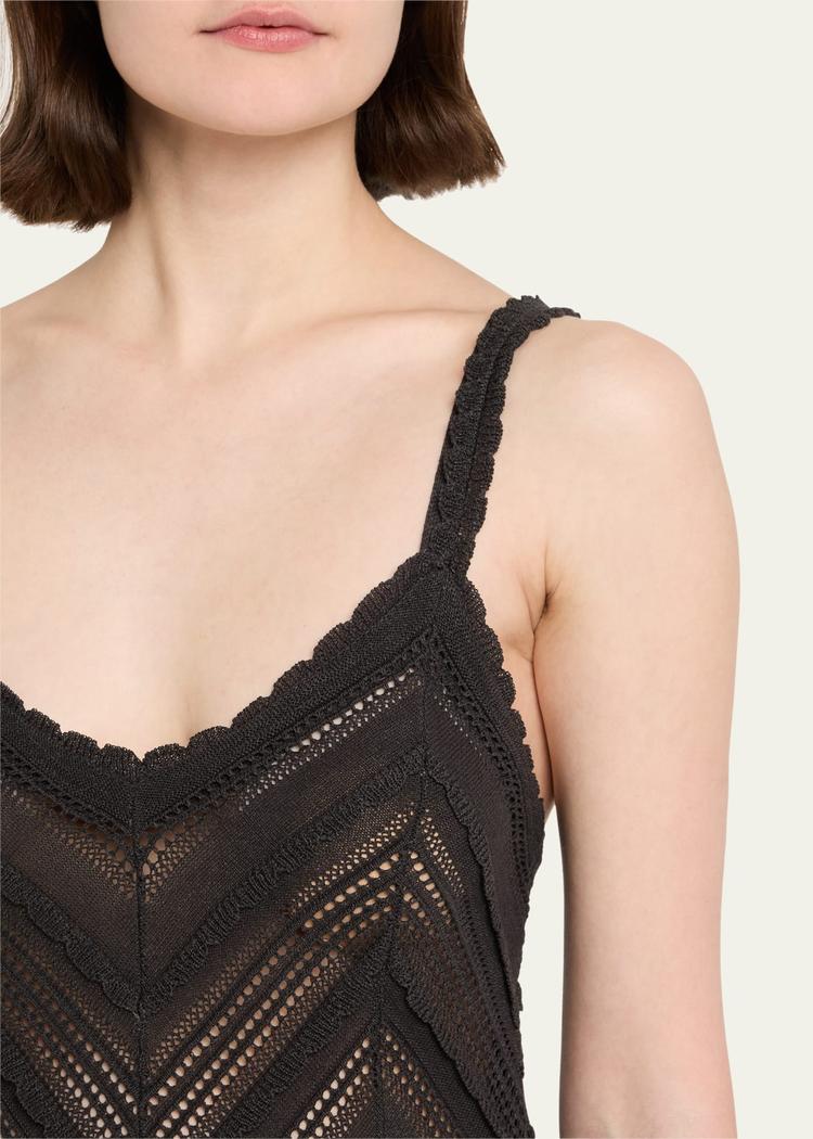 lucky sleeveless lace knit dress