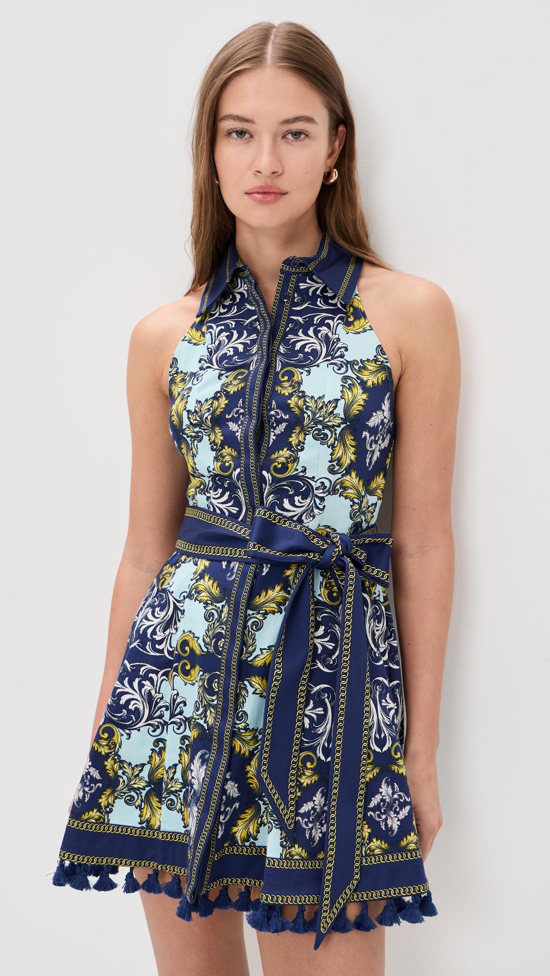 lucy halter mini shirt dress