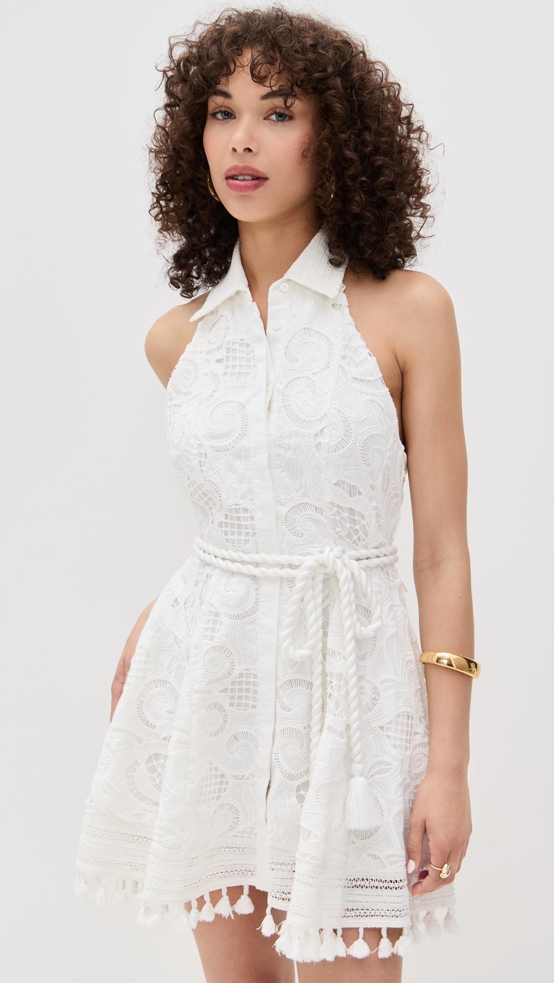 lucy halter neck mini shirt dress