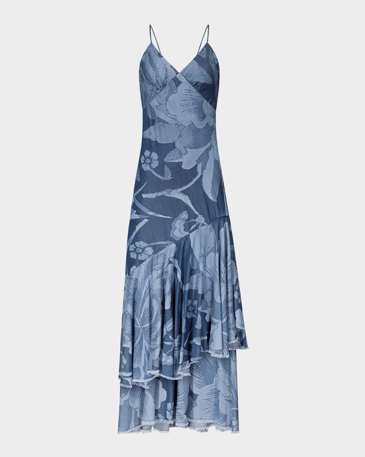 luisa floral-print ruffle maxi dress