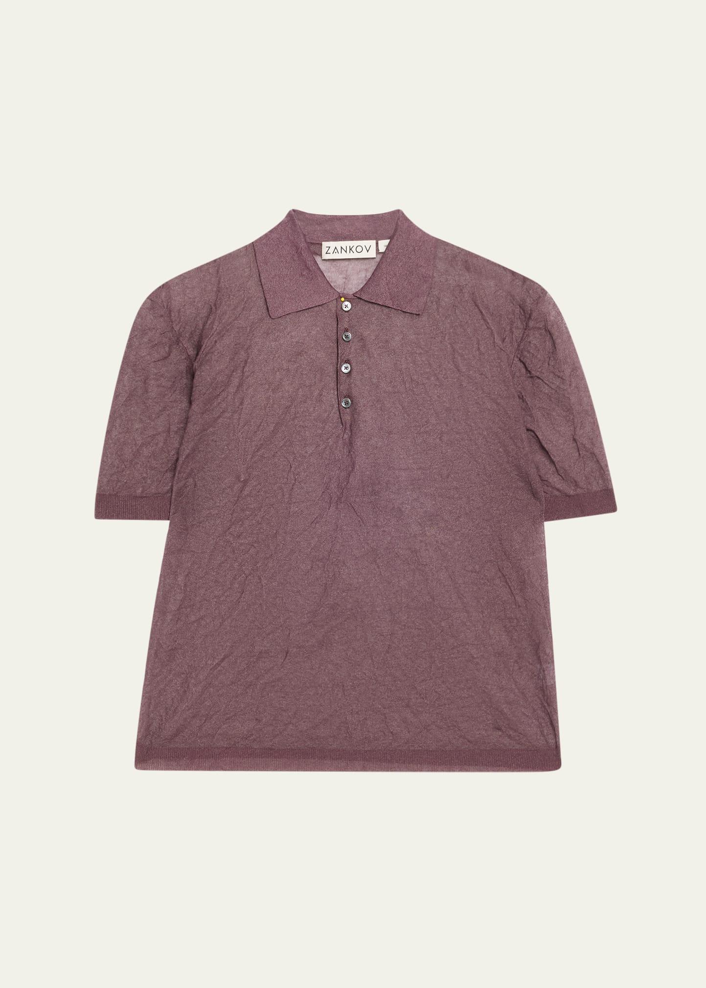 luke crinkle polo shirt