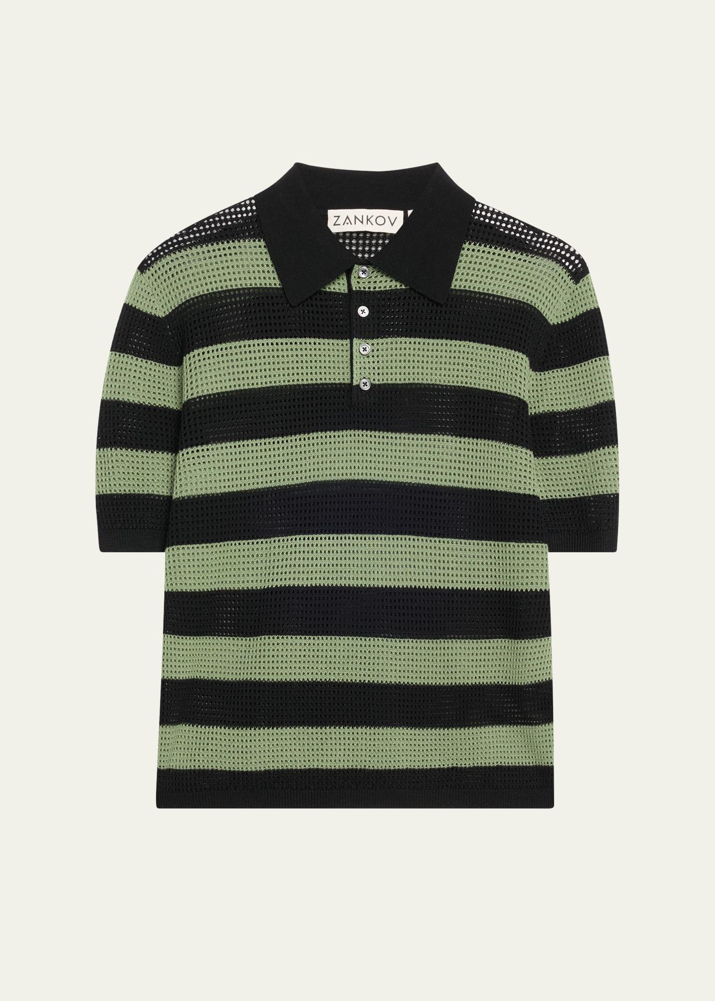 luke stripe merino wool polo top