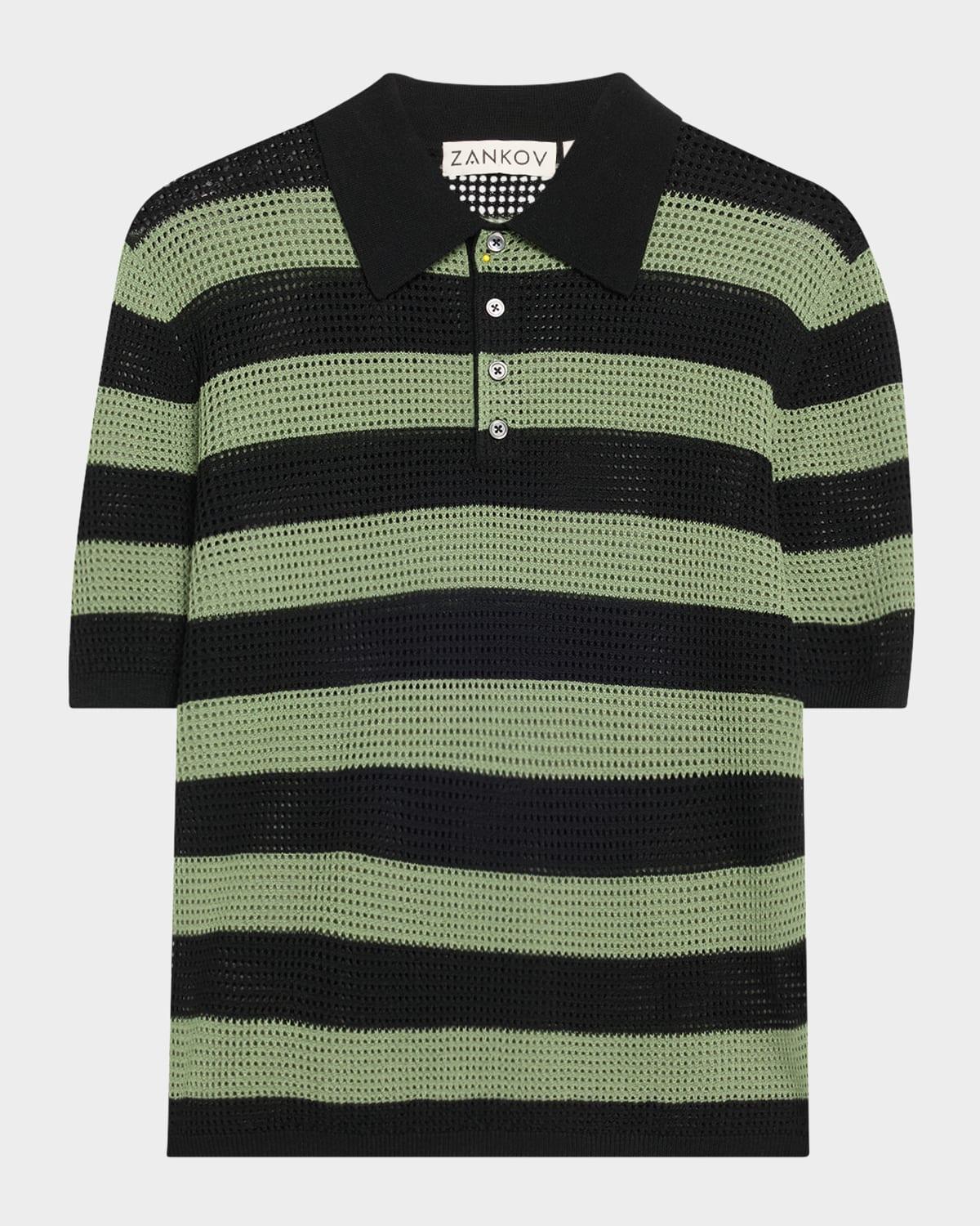 luke stripe merino wool polo top
