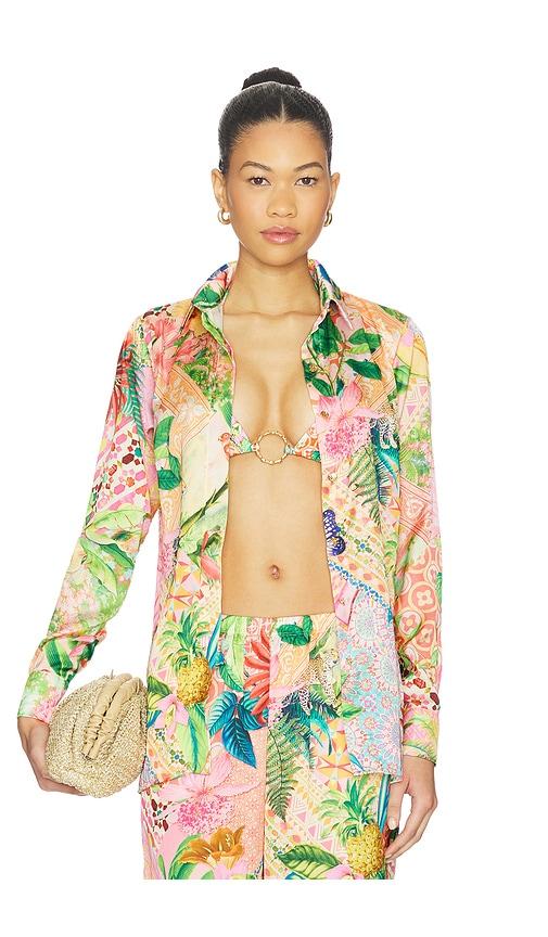 luli fama blouse in pink,green.