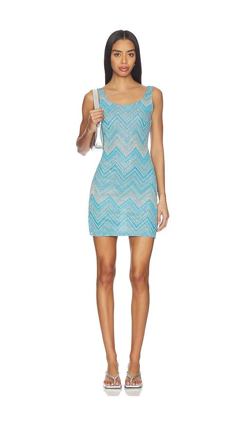 luli fama bodycon tank mini dress in baby blue.