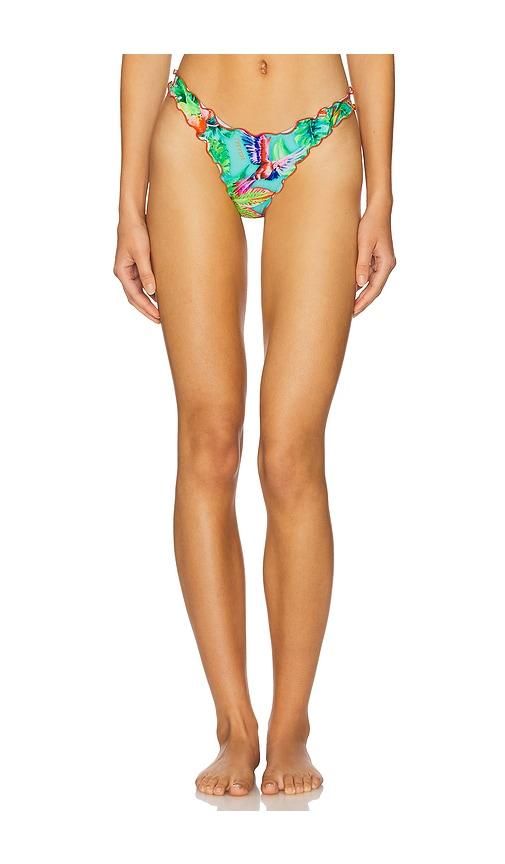 luli fama caribbean fantasy high leg brazilian bikini bottom in teal.