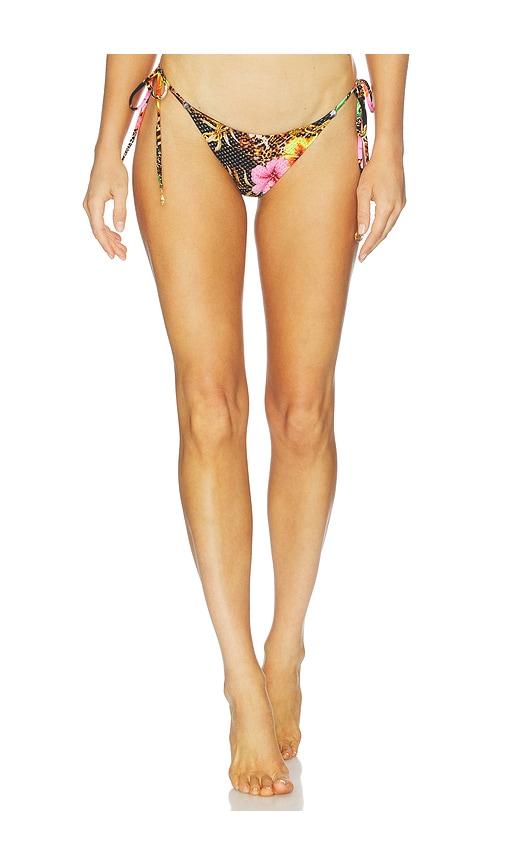 luli fama seamless wavy ruched back brazilian tie side bikini bottom.