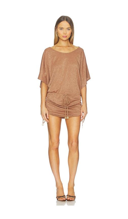 luli fama south beach dress in brown.