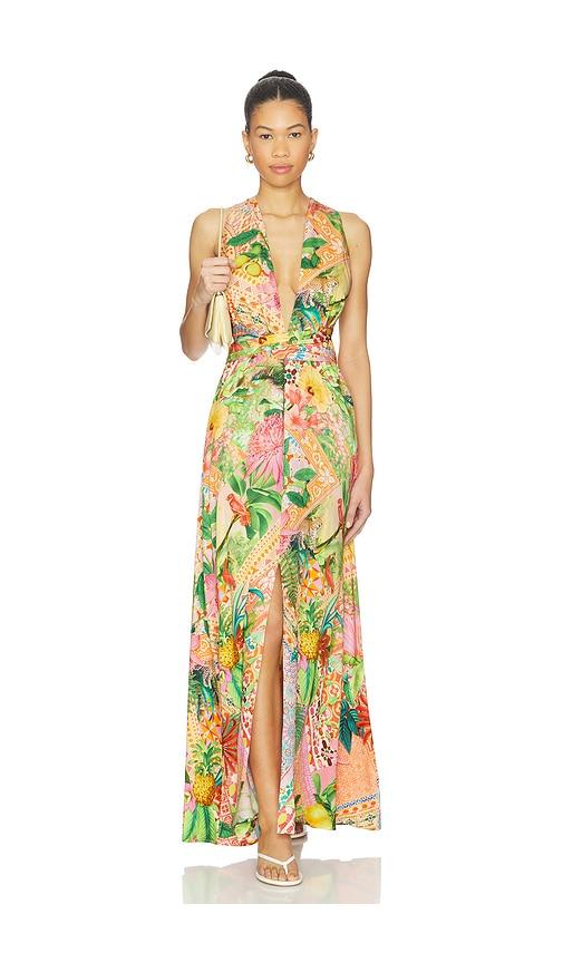 luli fama x revolve convertible maxi dress in pink,green.