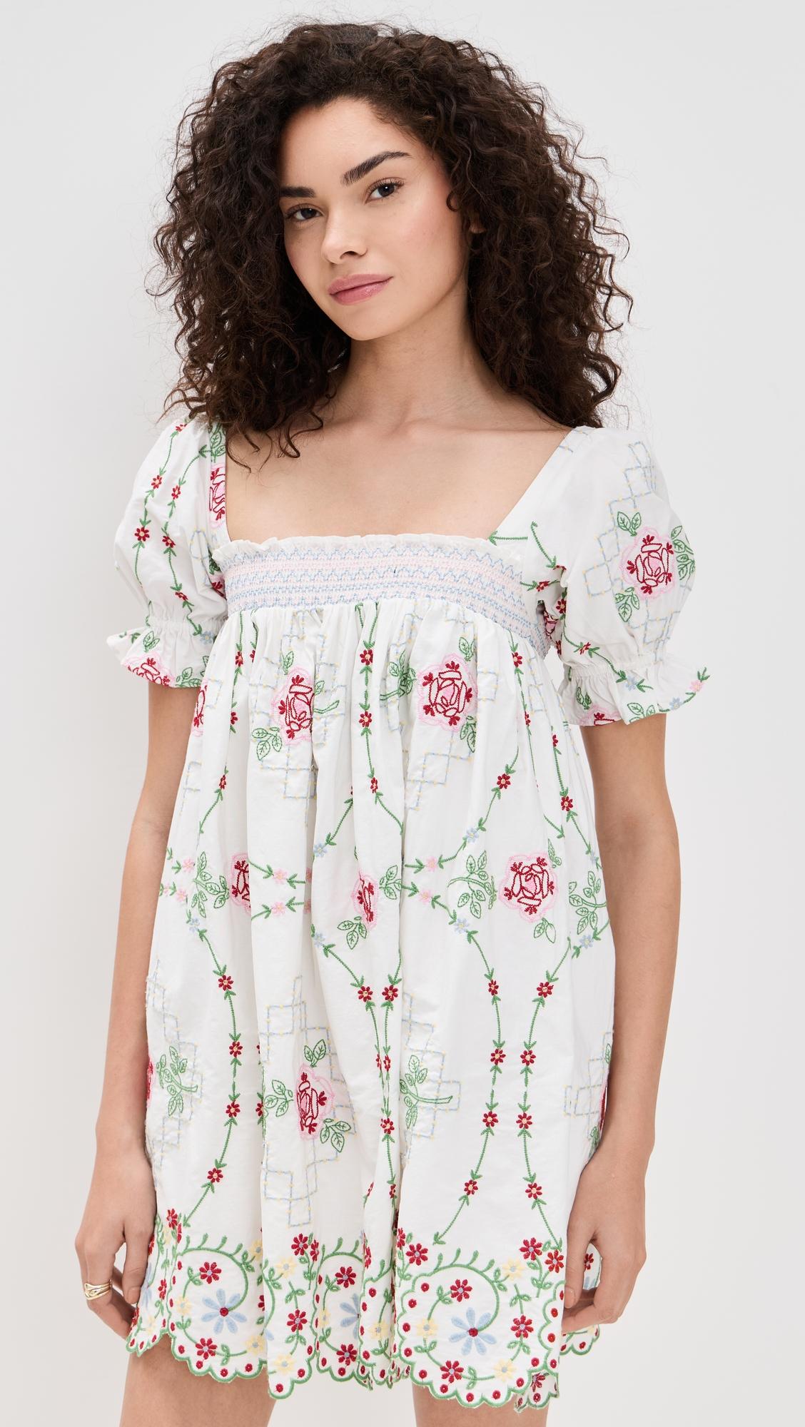 lulu rose embroidery mini dress