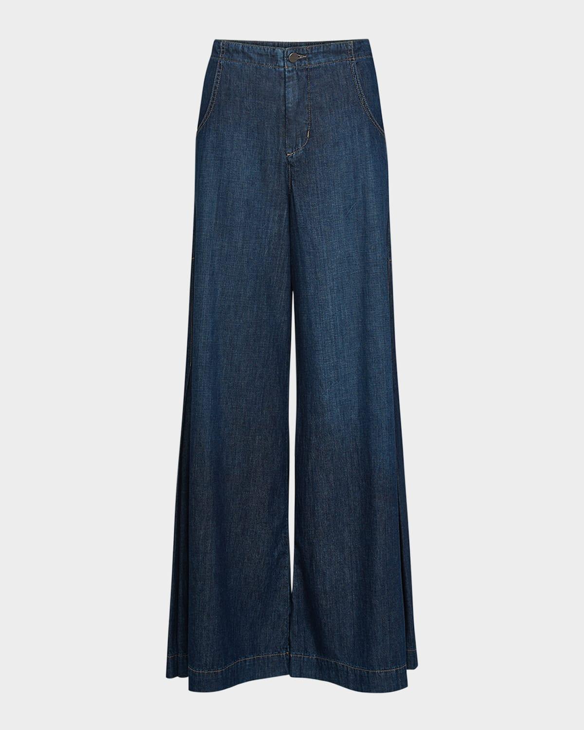 lulu wide-leg denim trousers