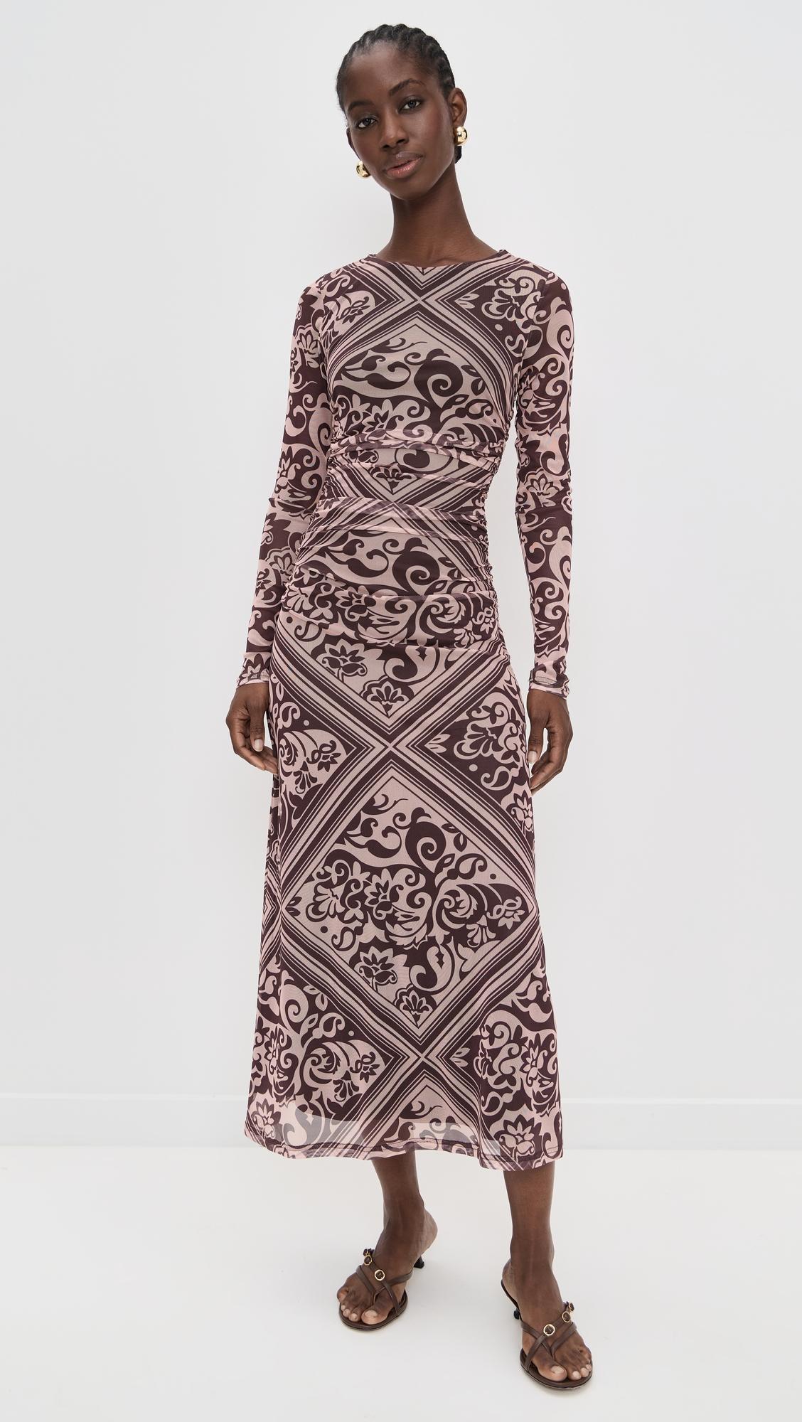 lumi mesh midi dress