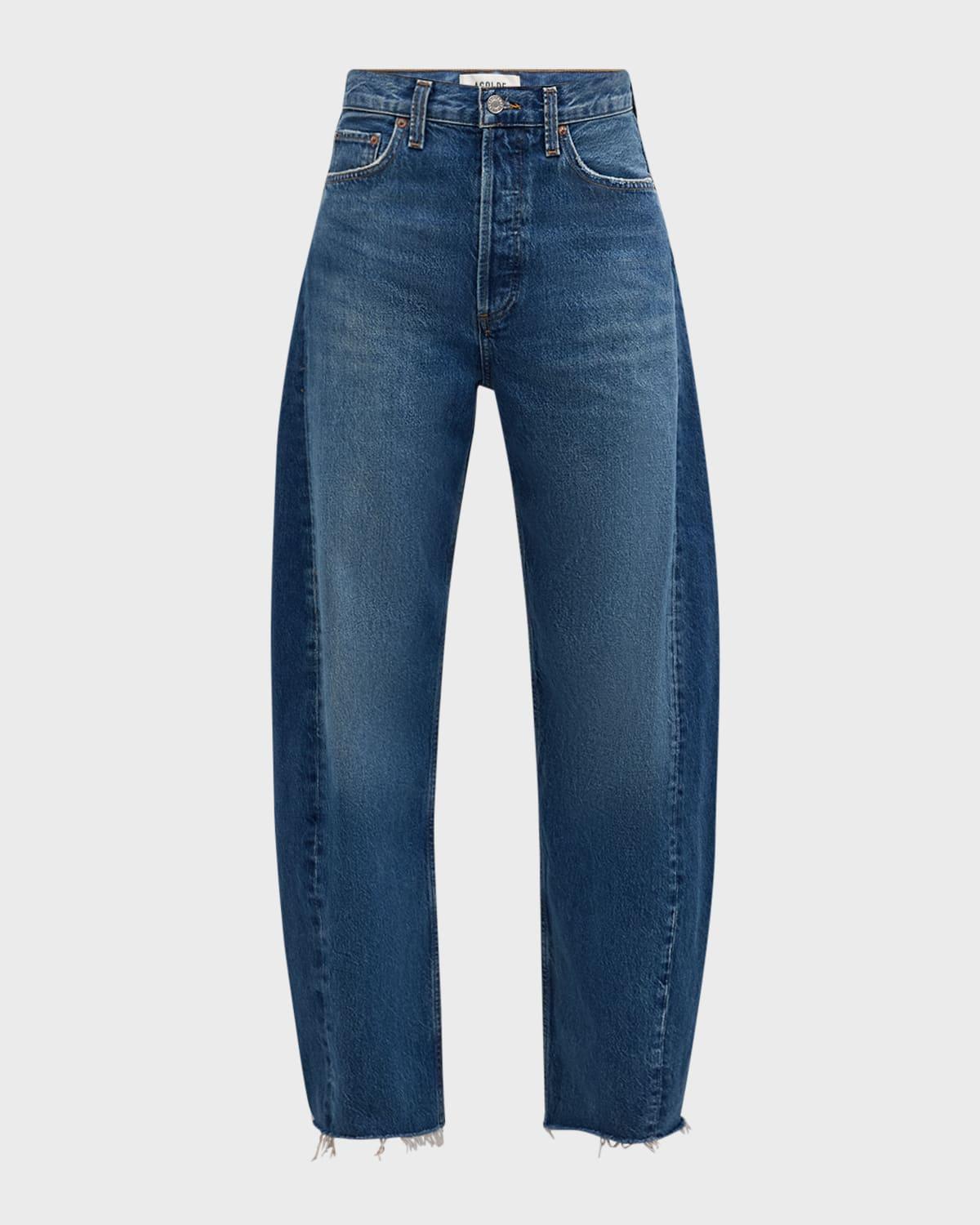 luna high-rise curved tapered jeans