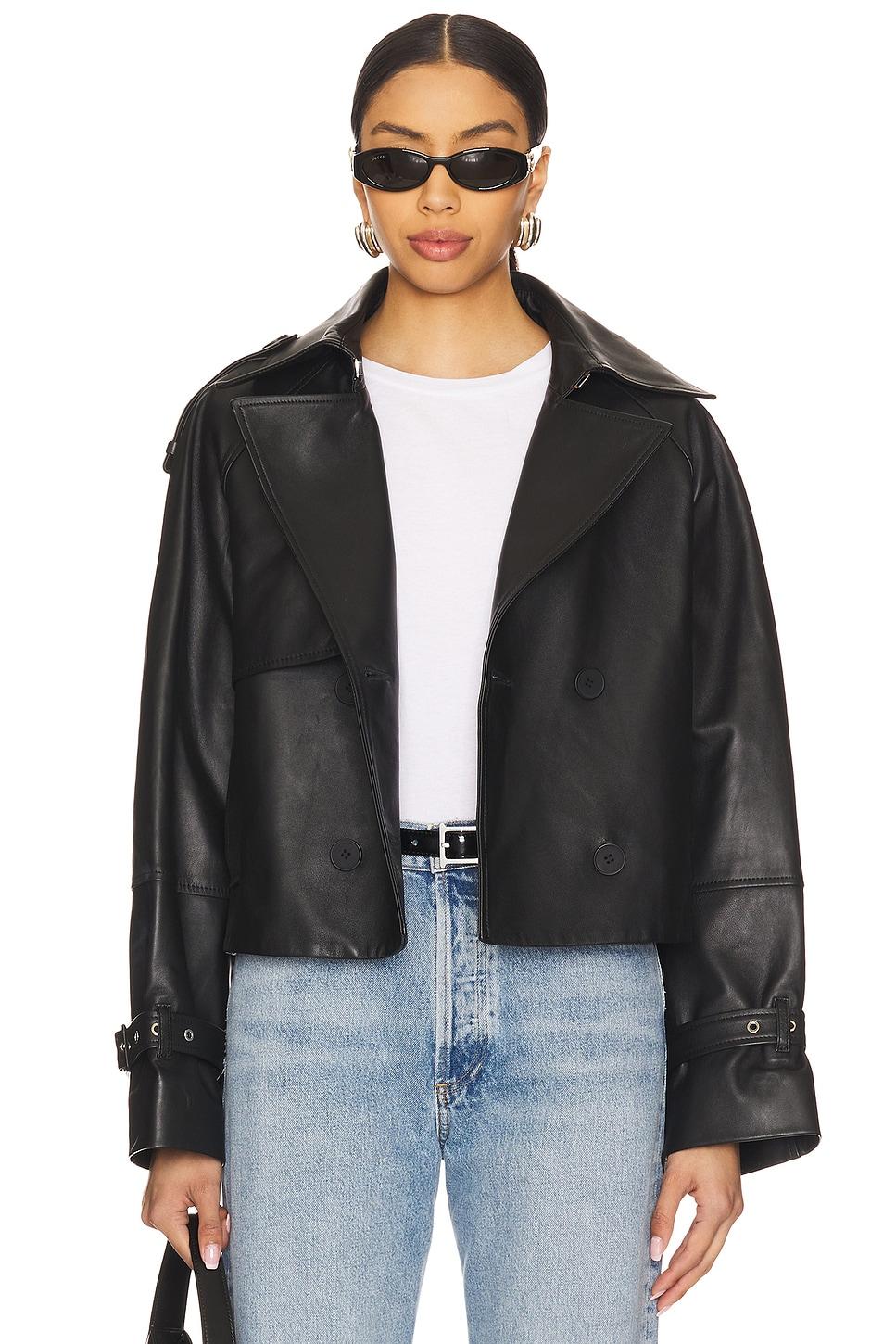 luna leather trench jacket
