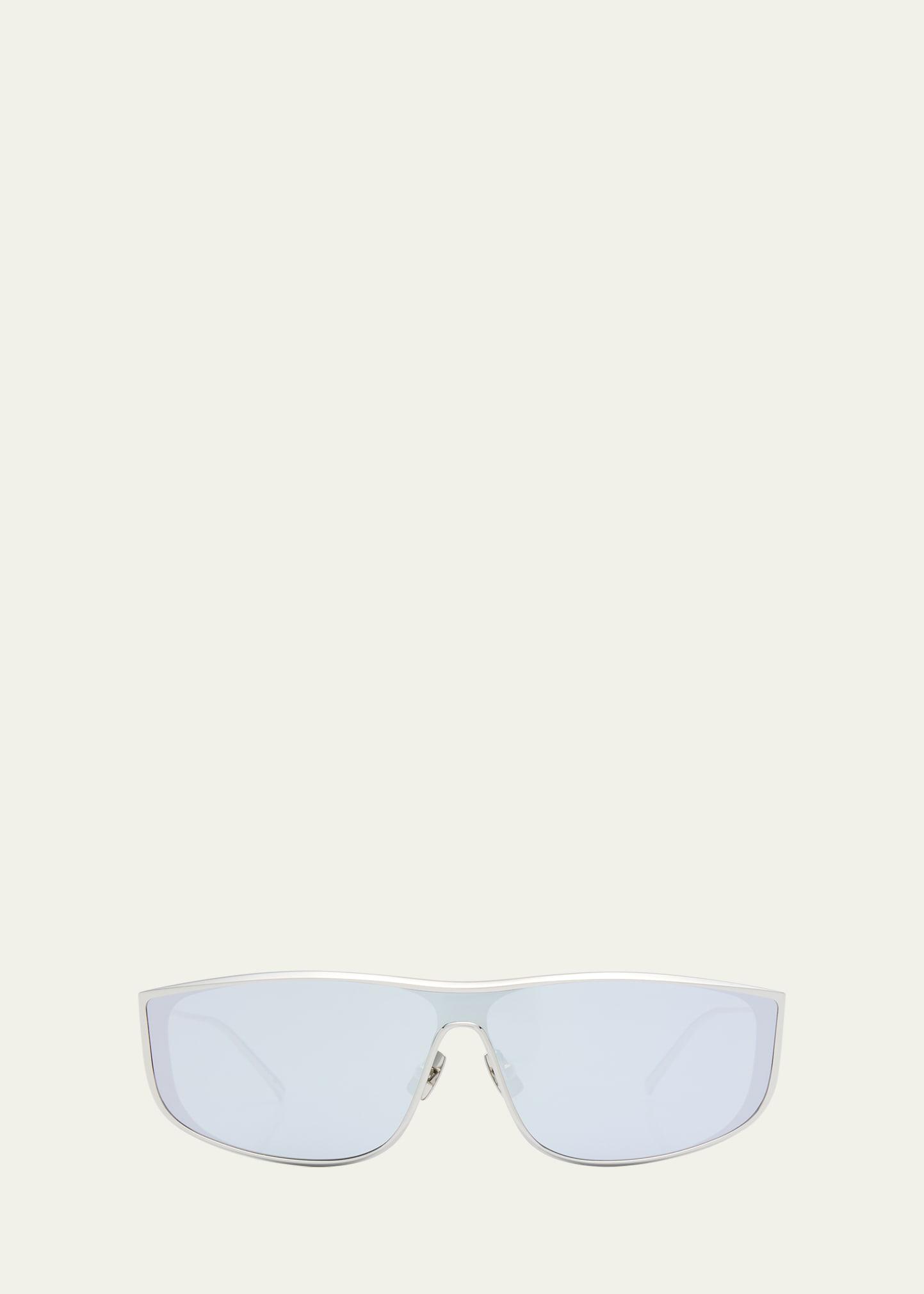 luna mirrored zinc alloy shield sunglasses