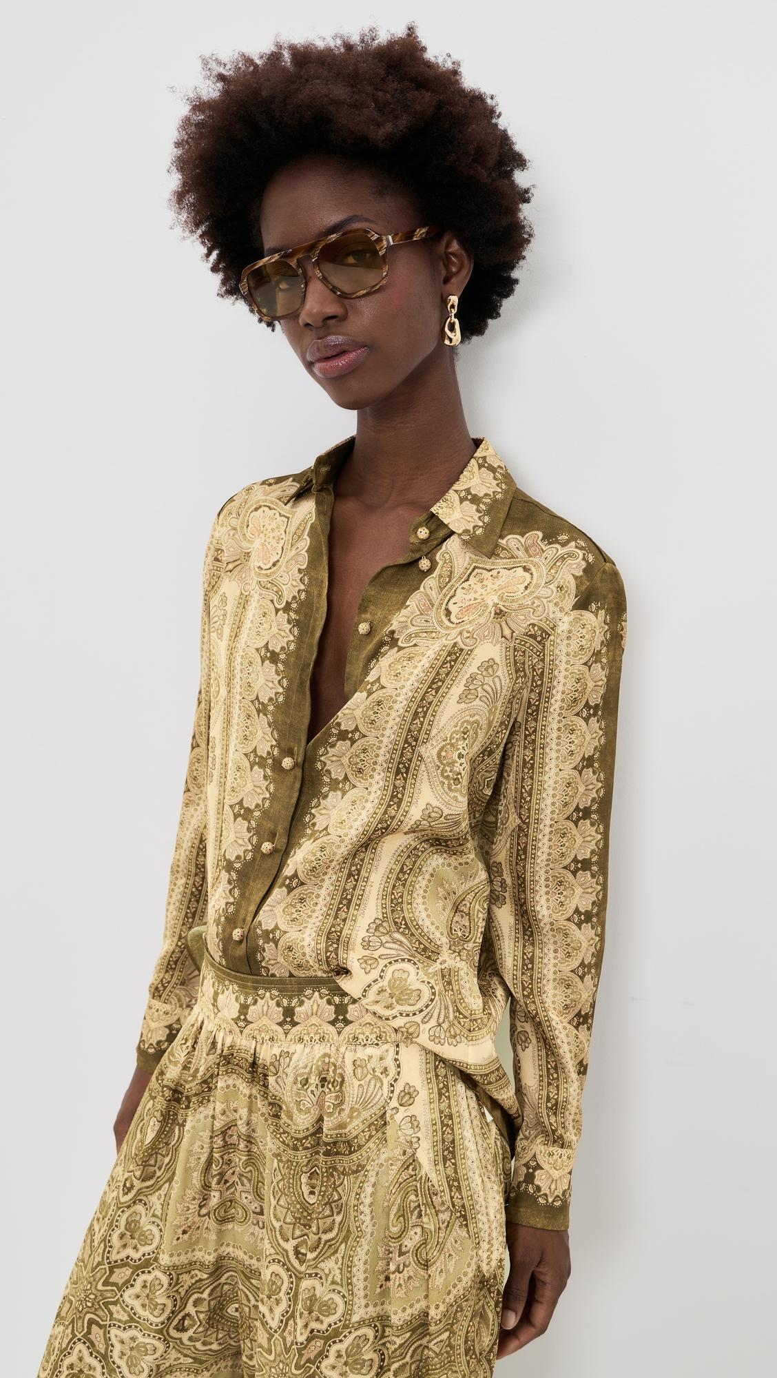 luna silk satin shirt