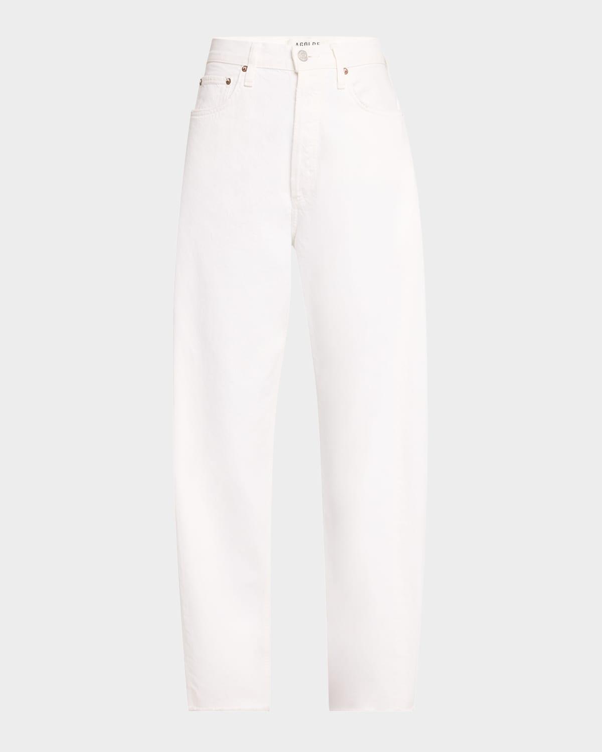 luna tapered raw hem jeans