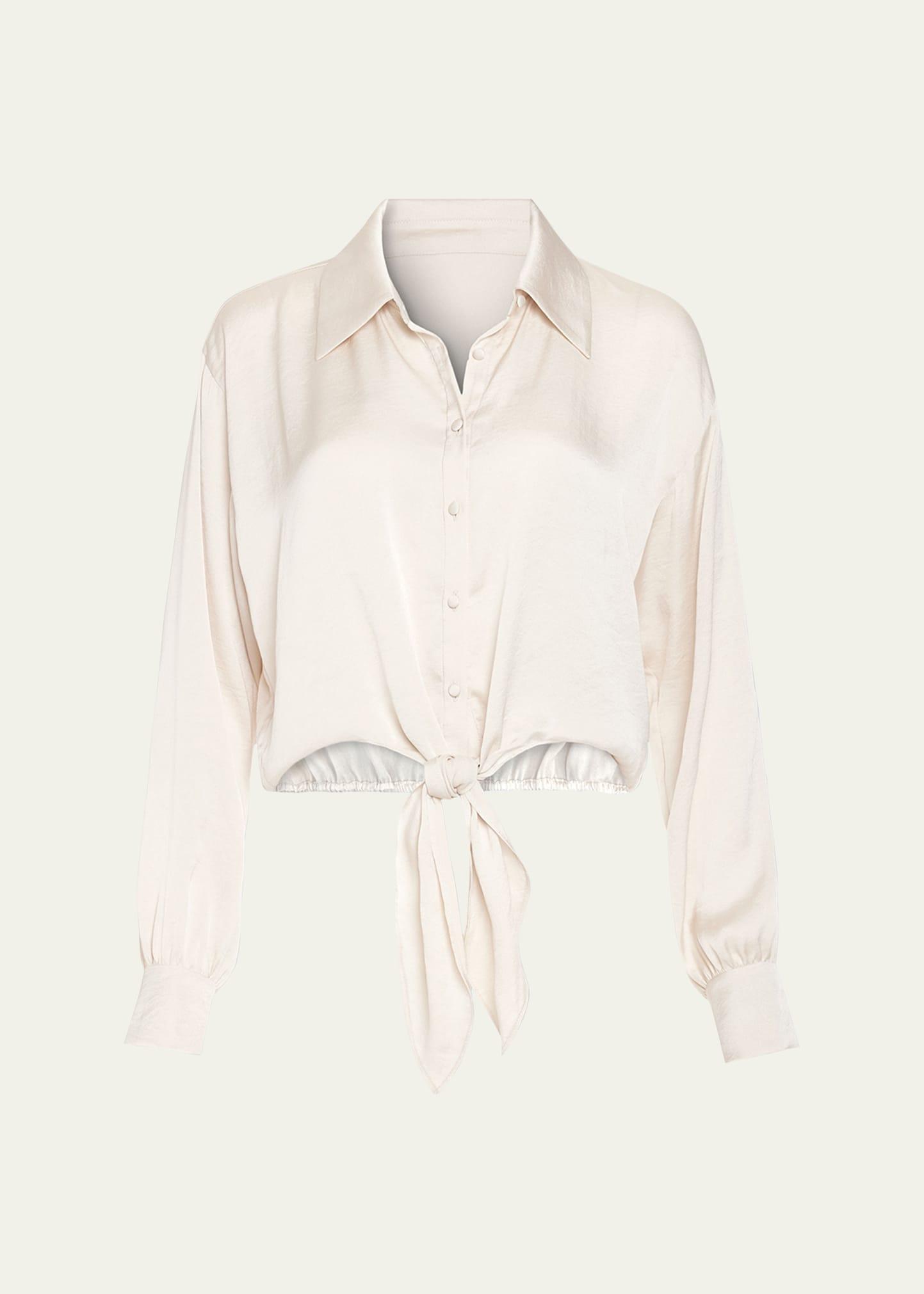 luna tie-front blouse