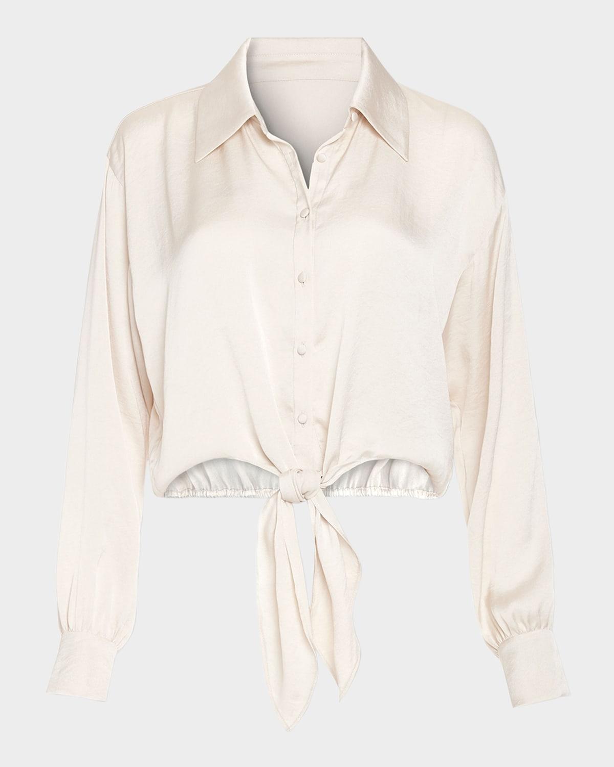 luna tie-front blouse
