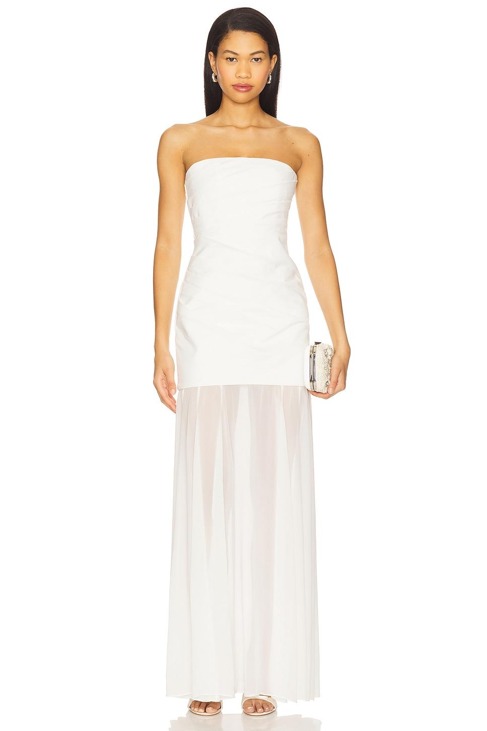 lunar strapless draped maxi dress