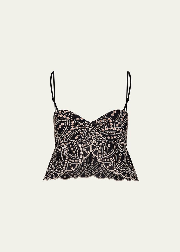 lunch date eyelet cropped top