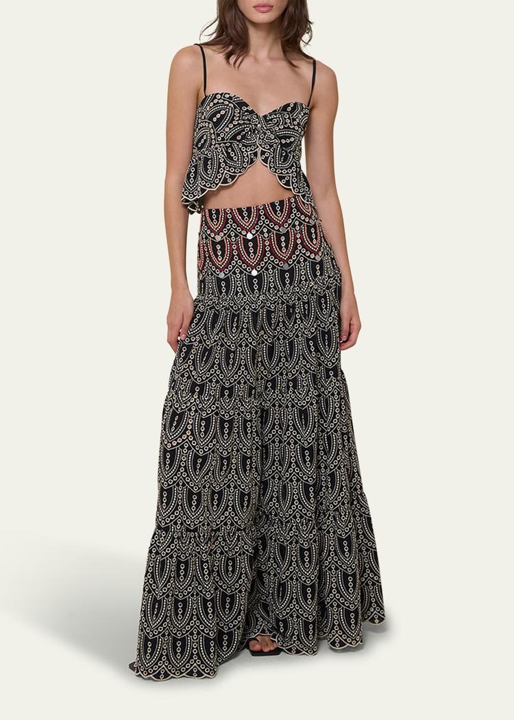 lunch date eyelet cropped top
