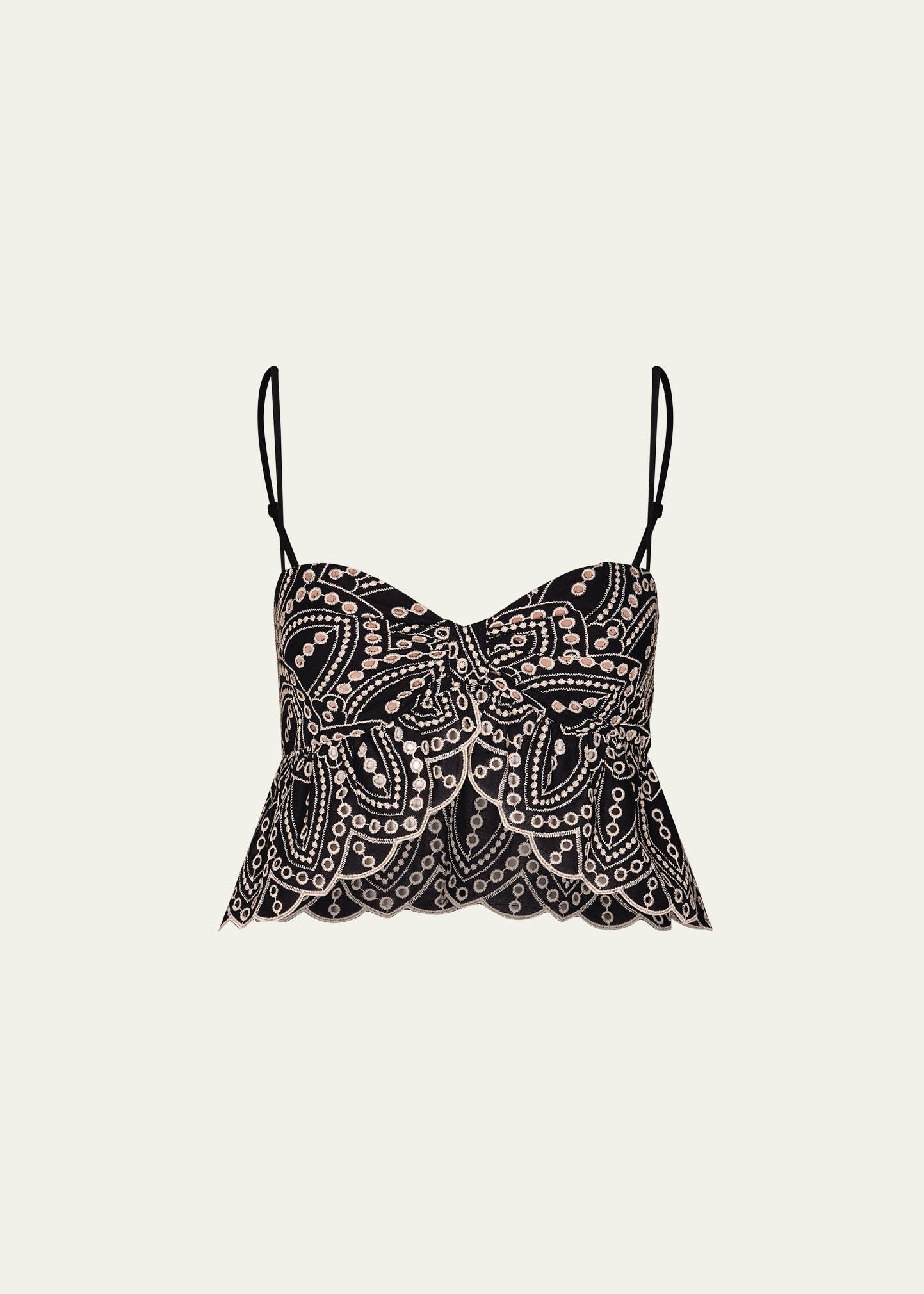 lunch date eyelet cropped top