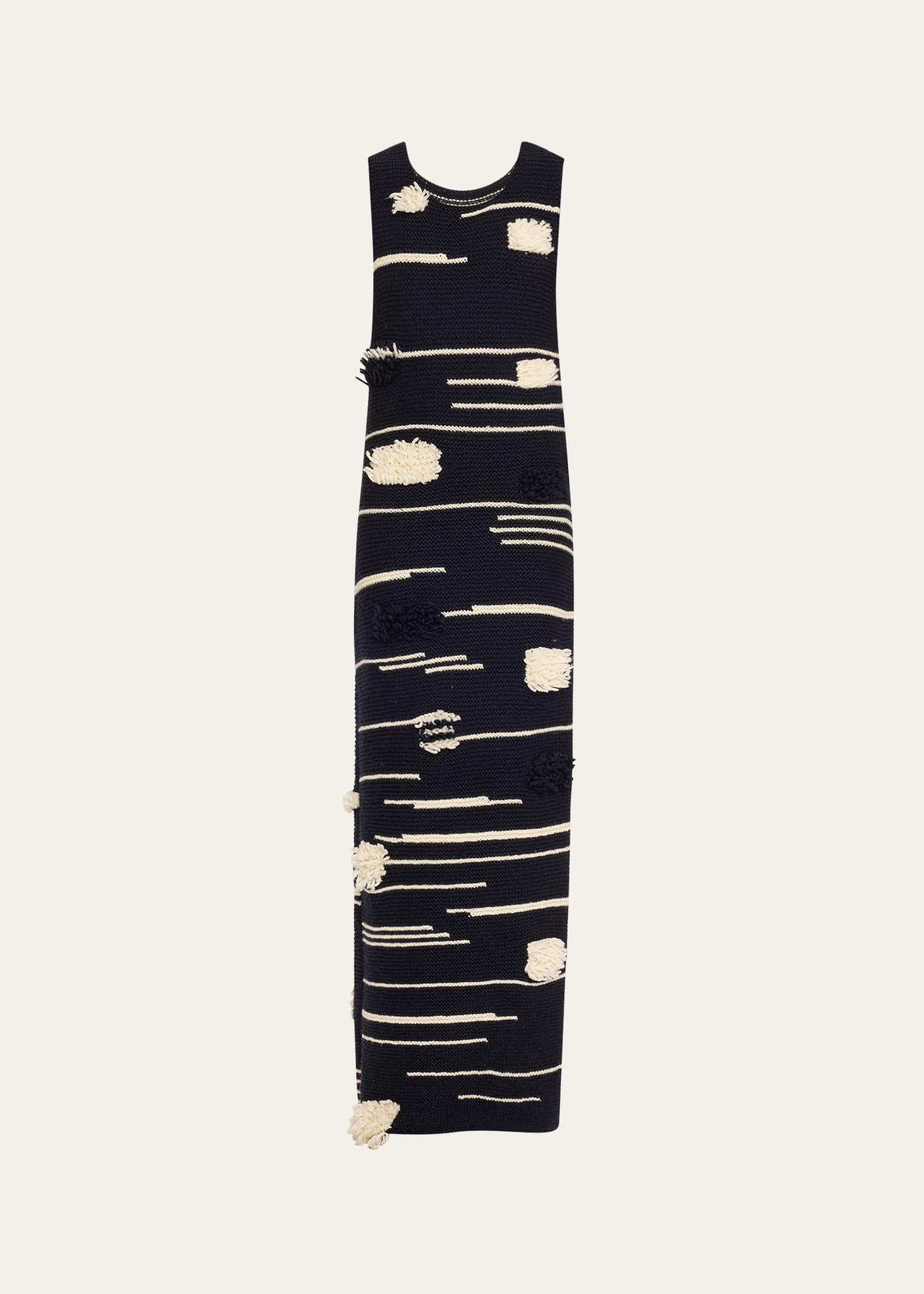 lune two-tone sleeveless maxi wool dress