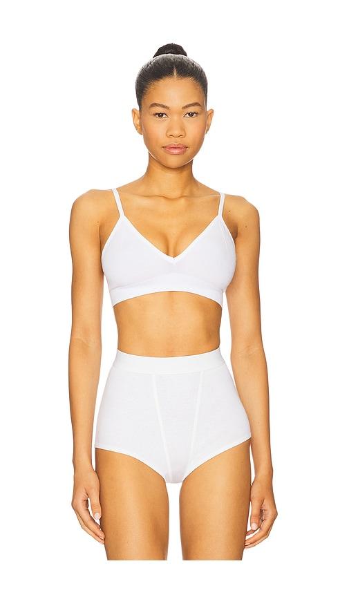 lunya seamless bare bralette in white.