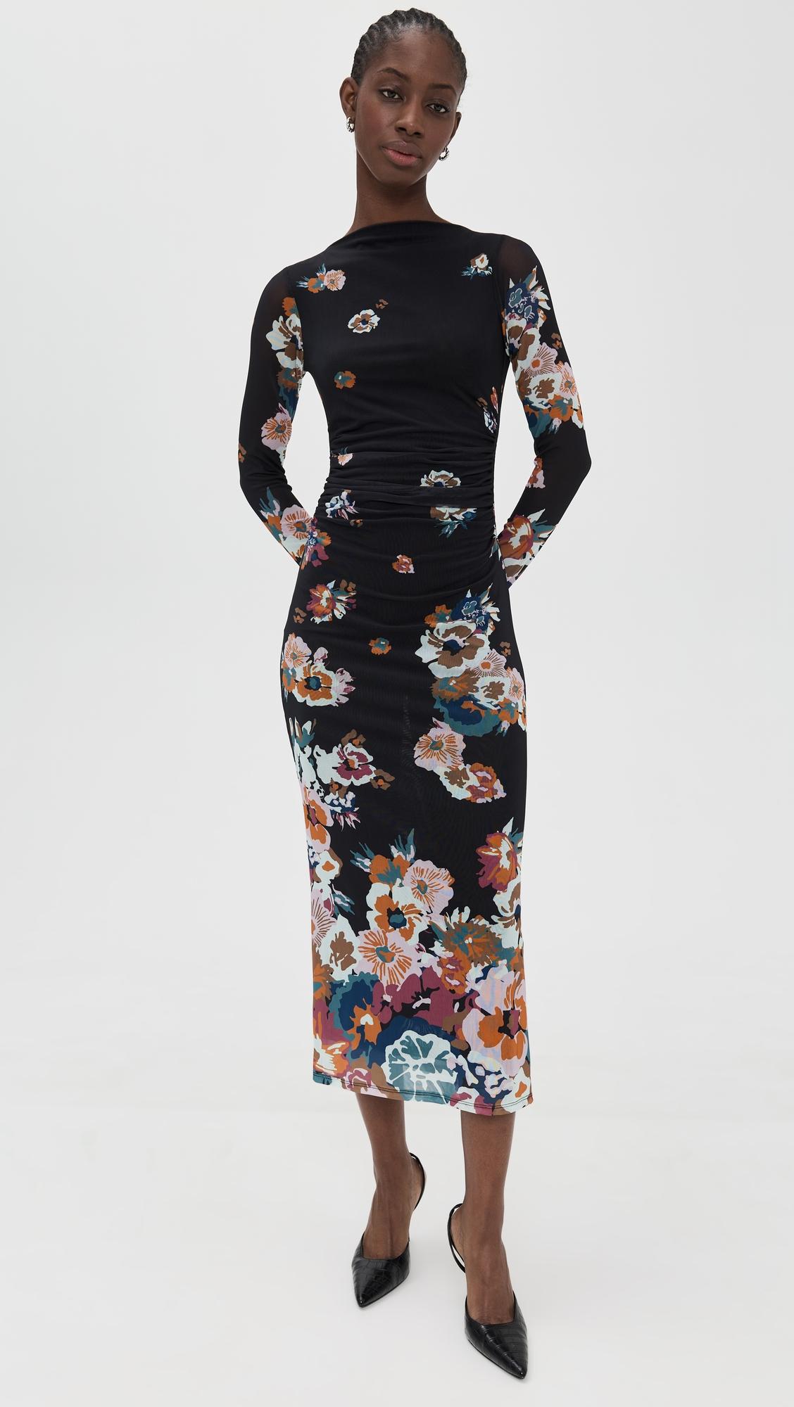 lura mesh midi dress