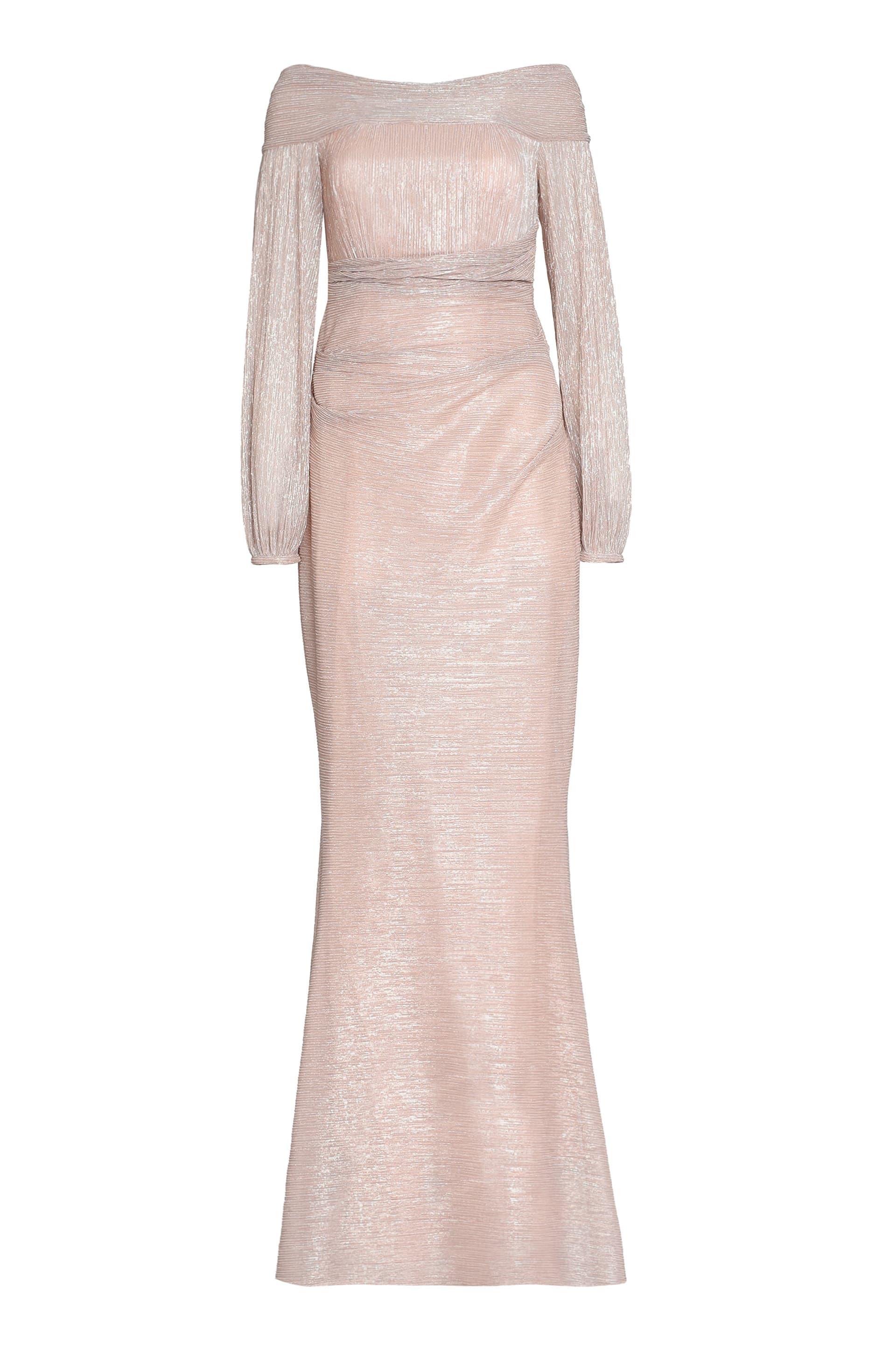 lurex draped dress