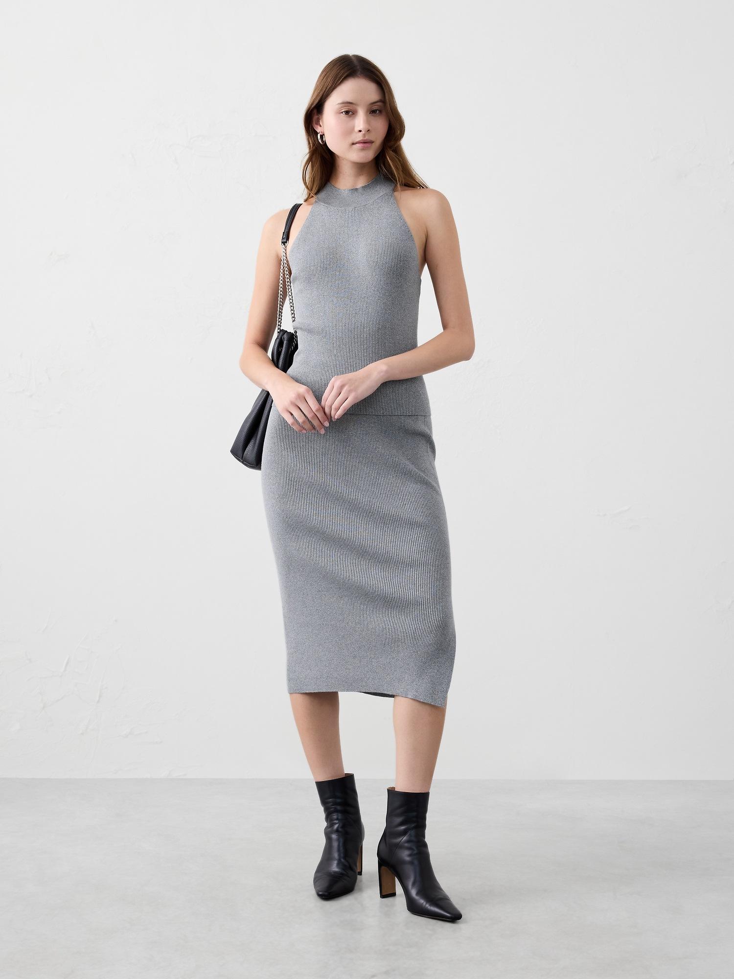 lurex halter sweater tank