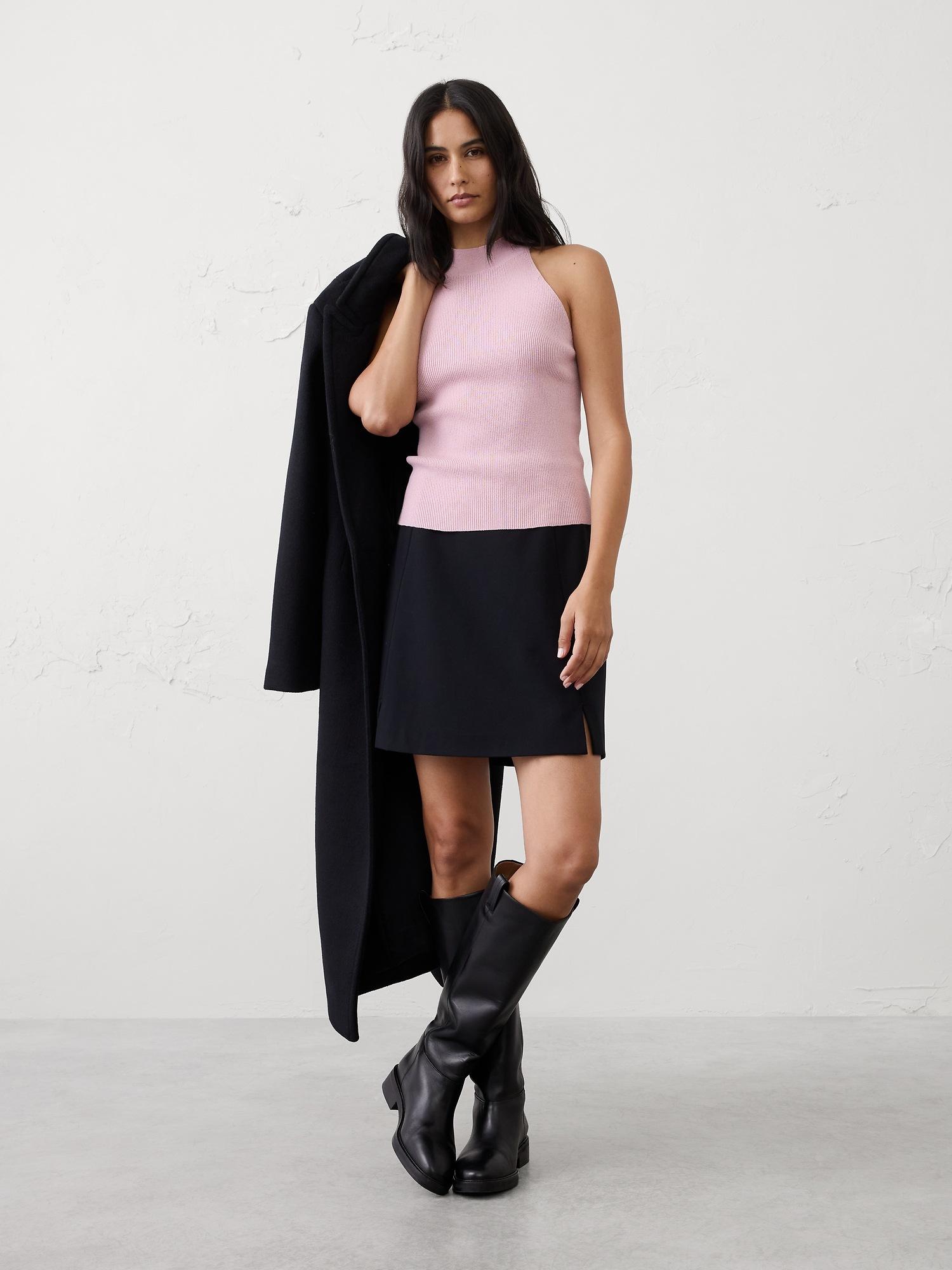 lurex halter sweater tank