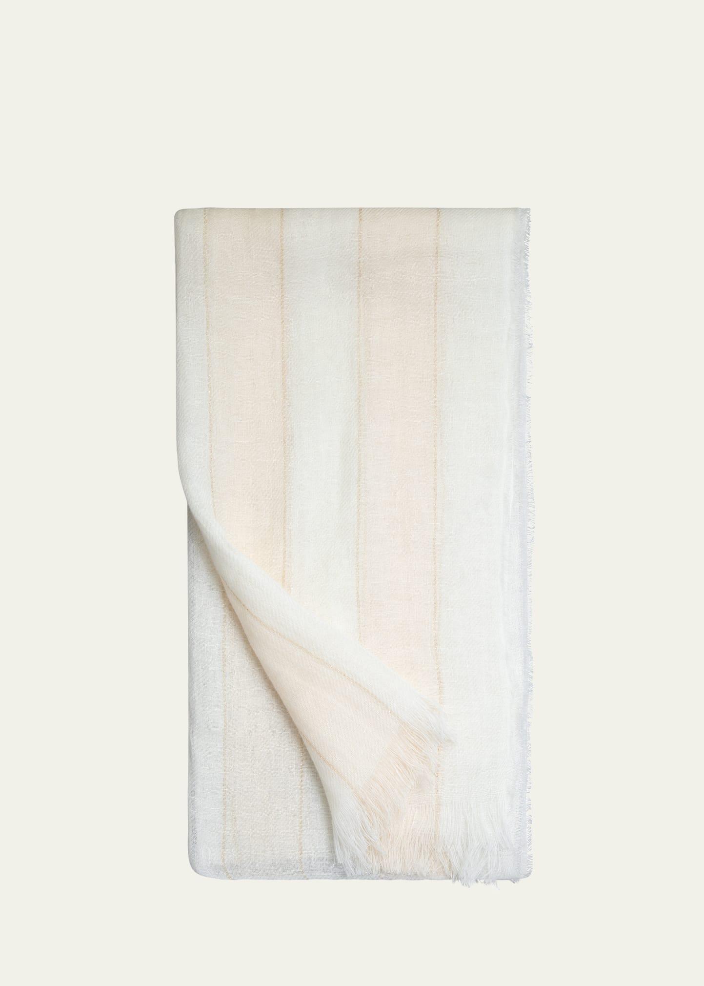 lurex stripe linen scarf
